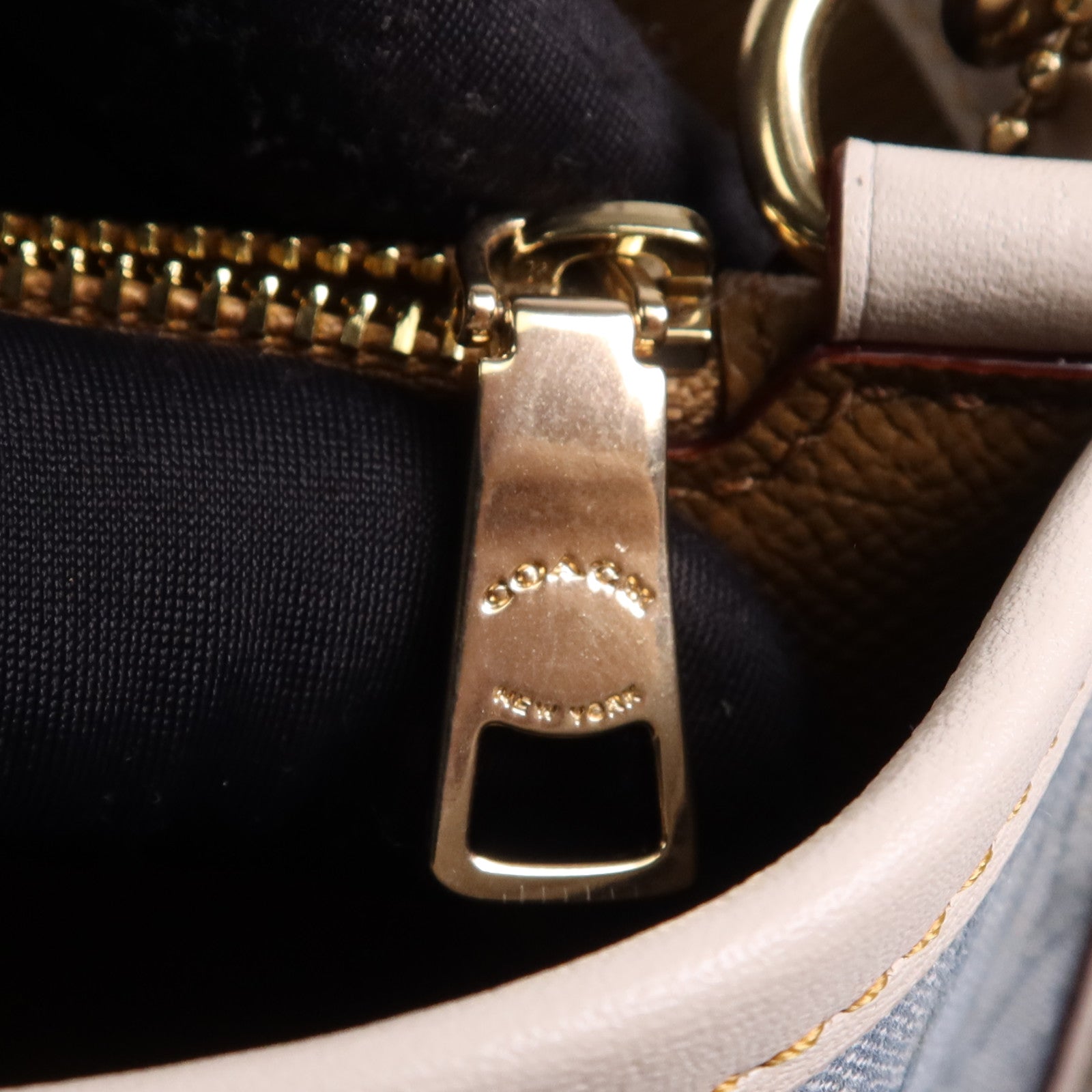 COACH 帆布/皮革2 Way Shoulder Bag金扣手挽肩背兩用袋