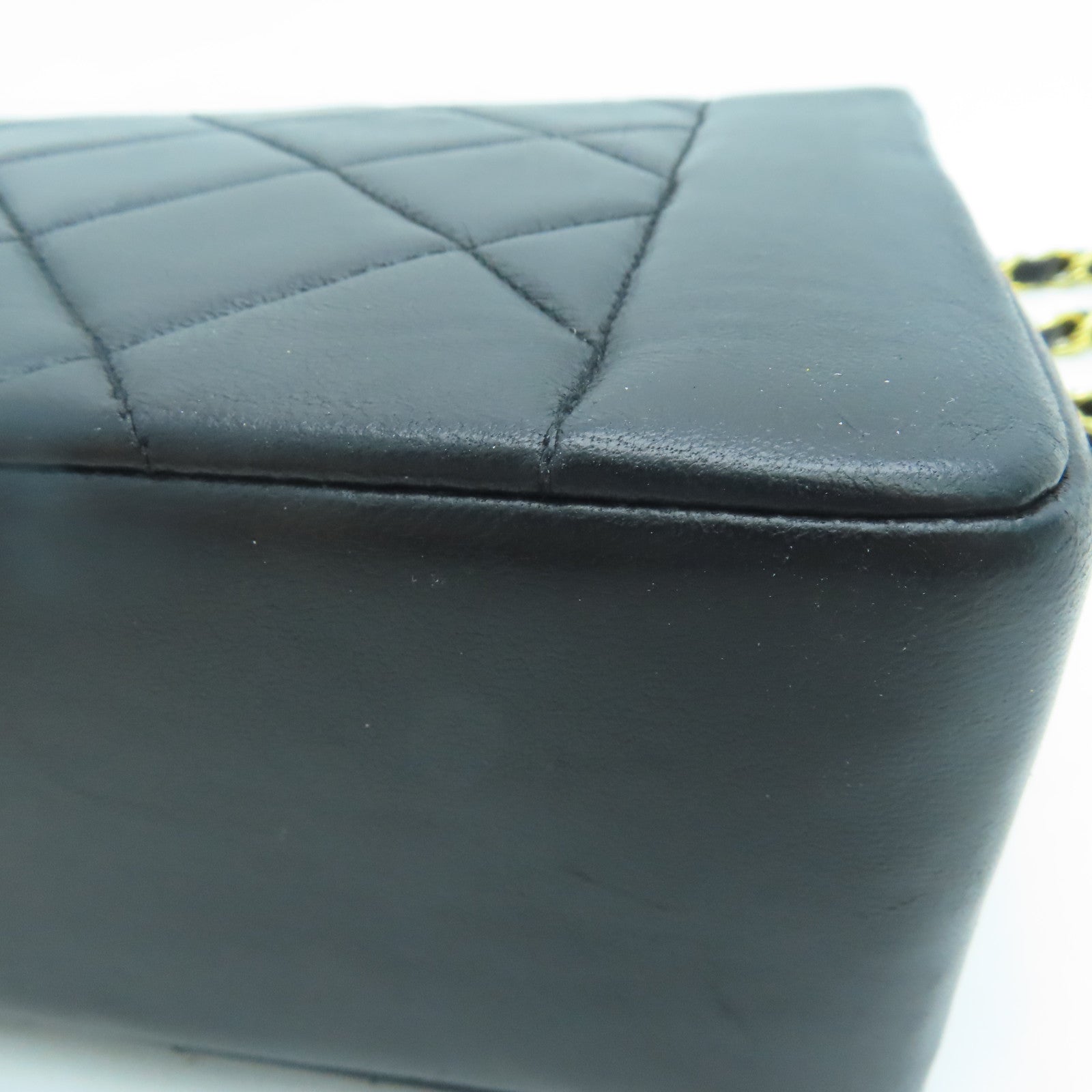 CHANEL 【清倉大減價】菱格羊皮皮革Diana Chain Shoulder金扣肩背袋黑色