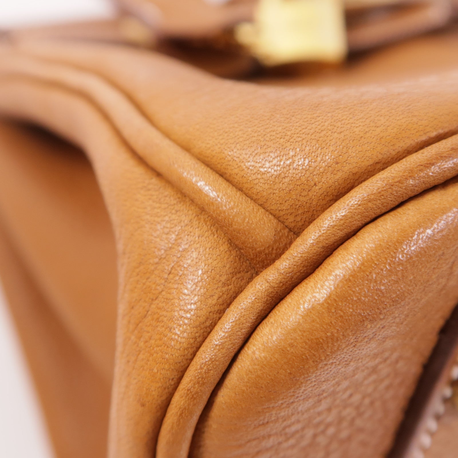 HERMES 【激減優惠】Berenia皮革Birkin 25金扣手挽袋34 Fauve