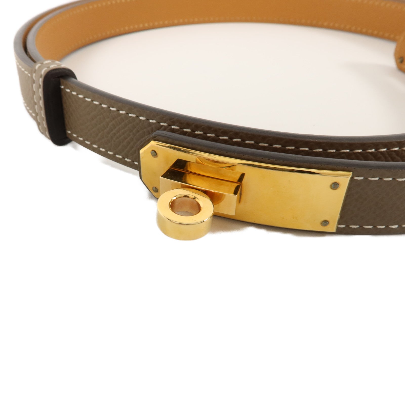 HERMES Epsom皮革Kelly Belt皮帶Etoupe