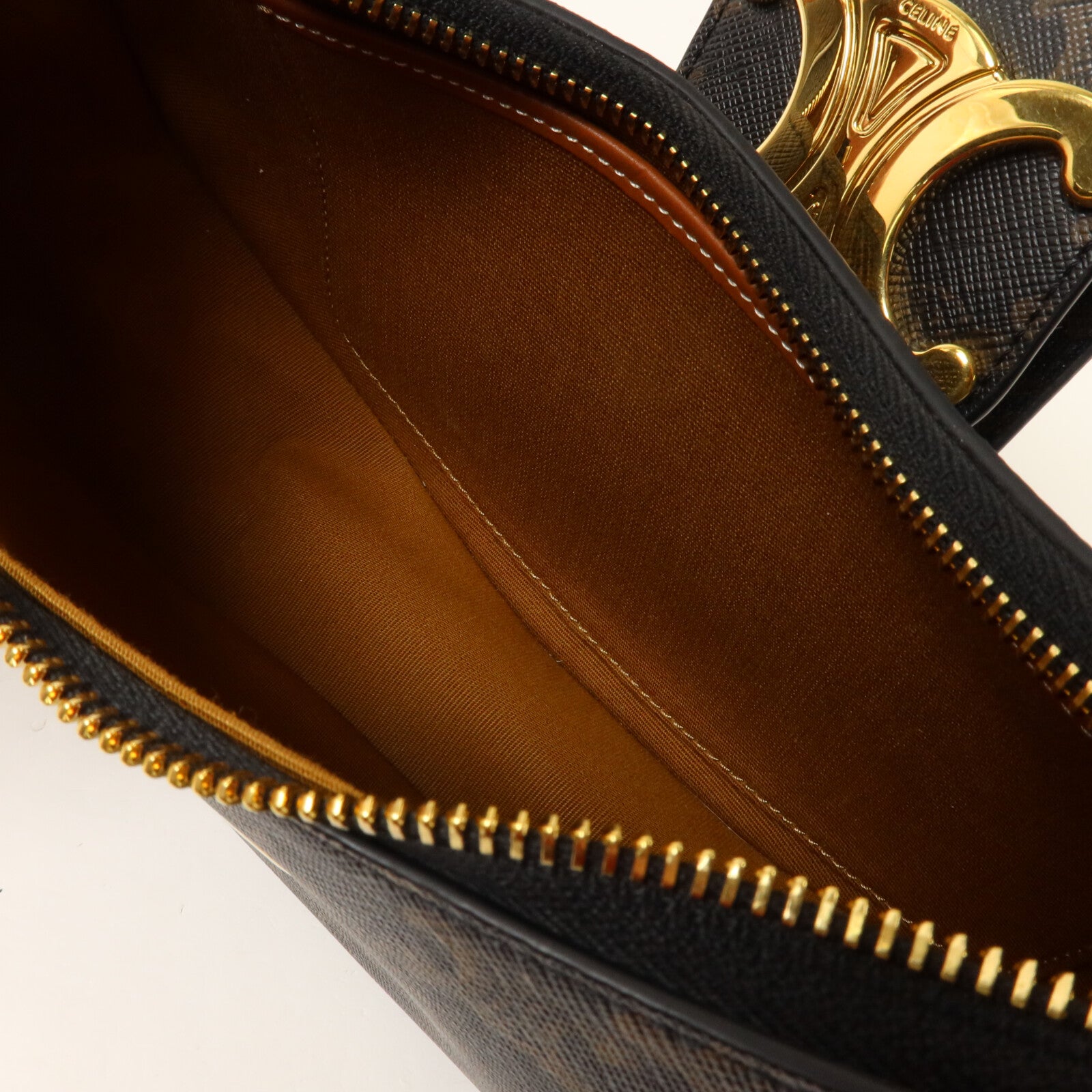 CELINE 塗層帆布Ava Triomphe Medium手挽袋
