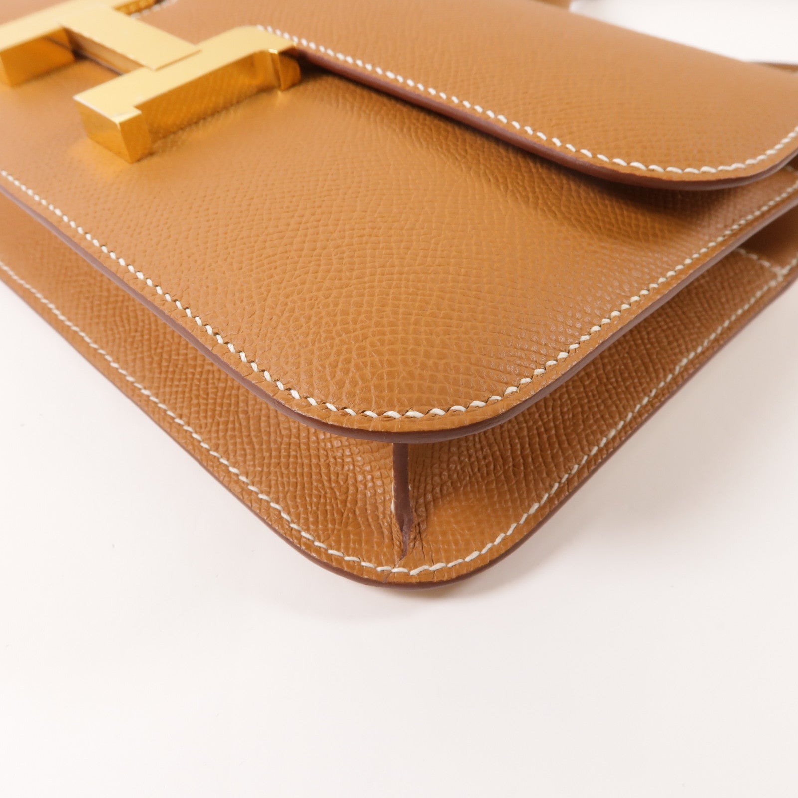 HERMES 【激減優惠】Epsom皮革Constance Elan肩背袋Gold