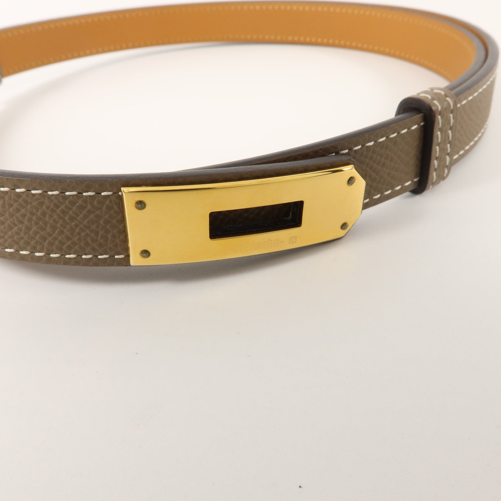 HERMES Epsom皮革Kelly Belt皮帶Etoupe