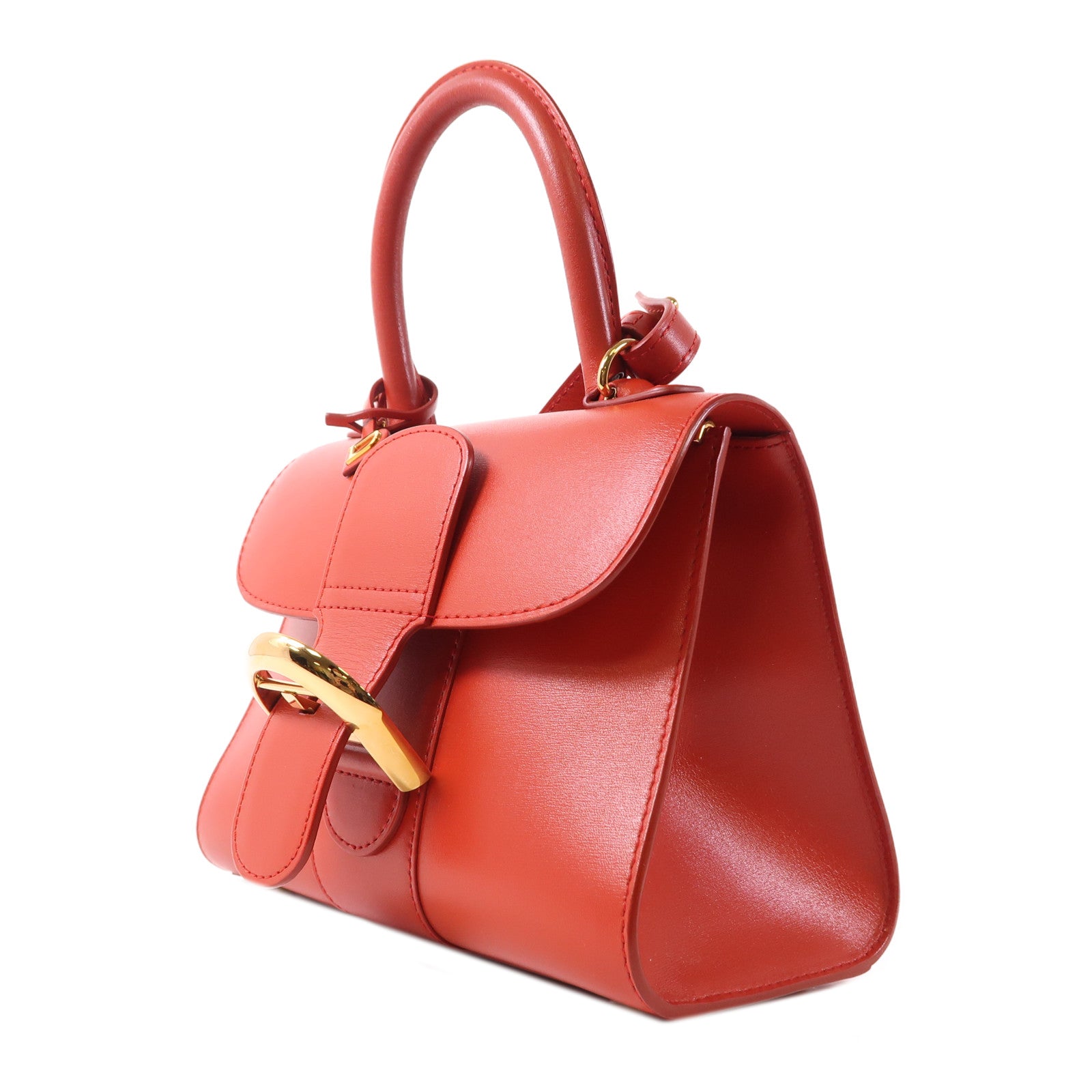 Delvaux 牛皮皮革Brillant Mini金扣手挽肩背兩用袋