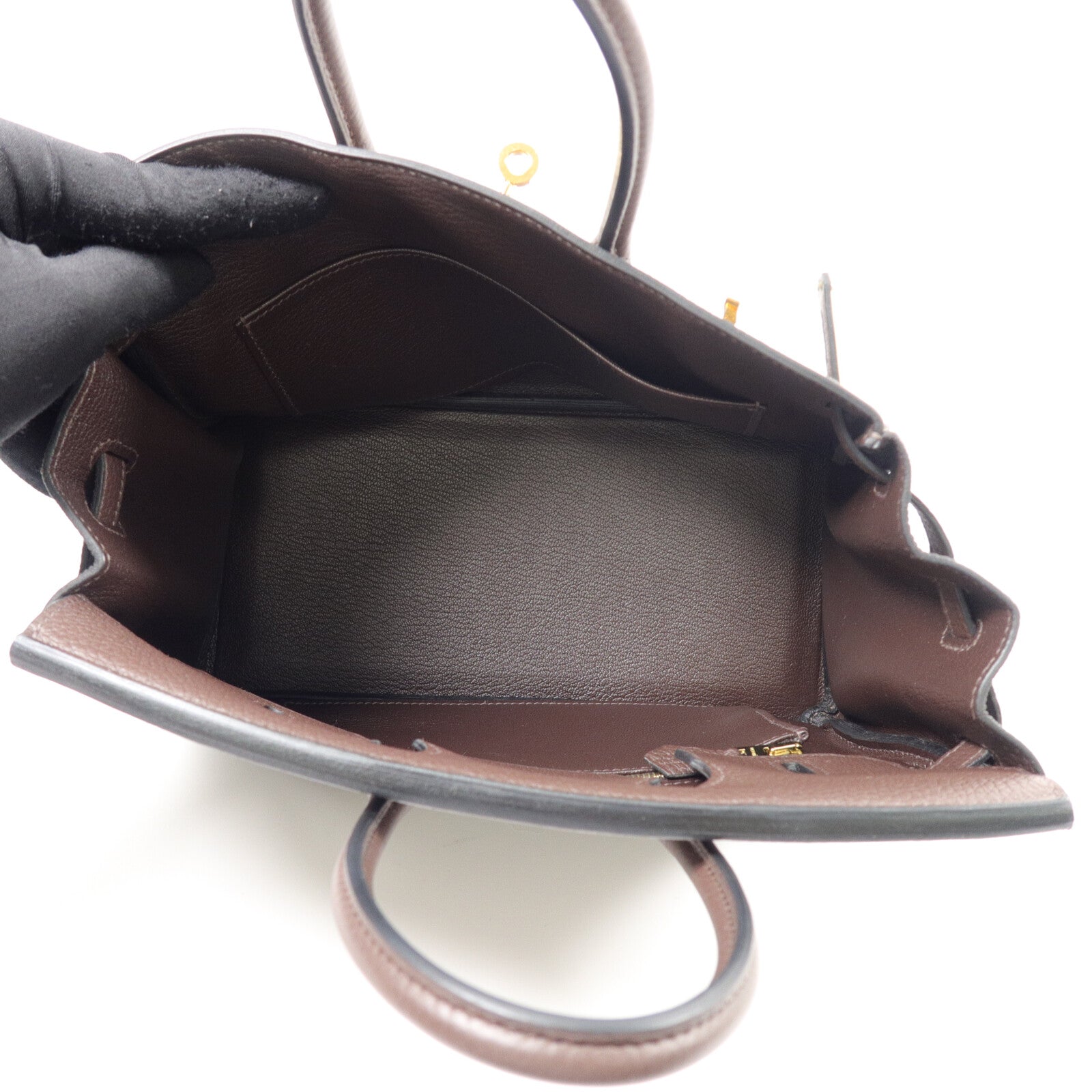 HERMES Togo皮革Birkin 25手挽袋Chocolate