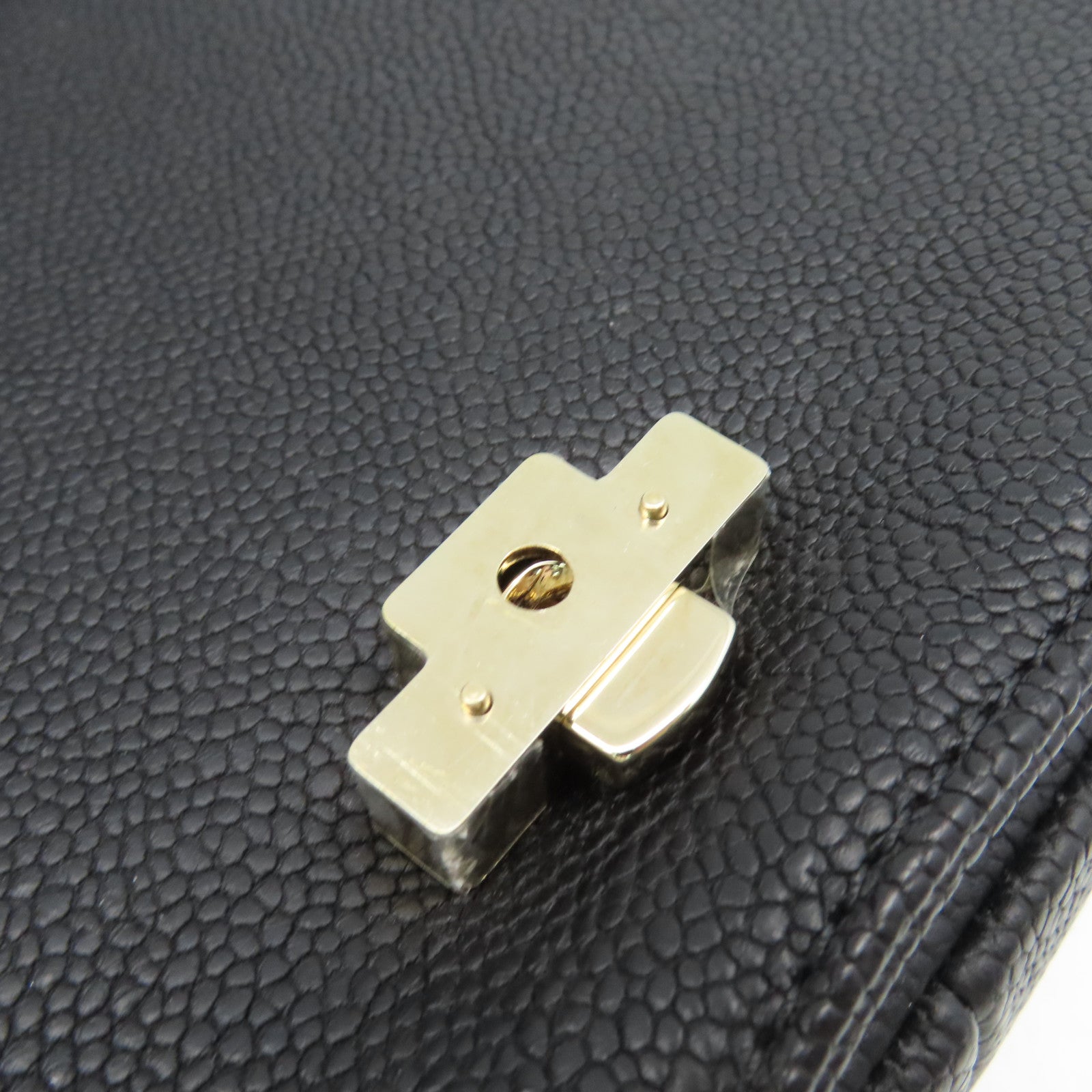 CHANEL 菱格Caviar皮革2Way Shoulder Bag金扣鏈帶手挽肩背兩用袋黑色