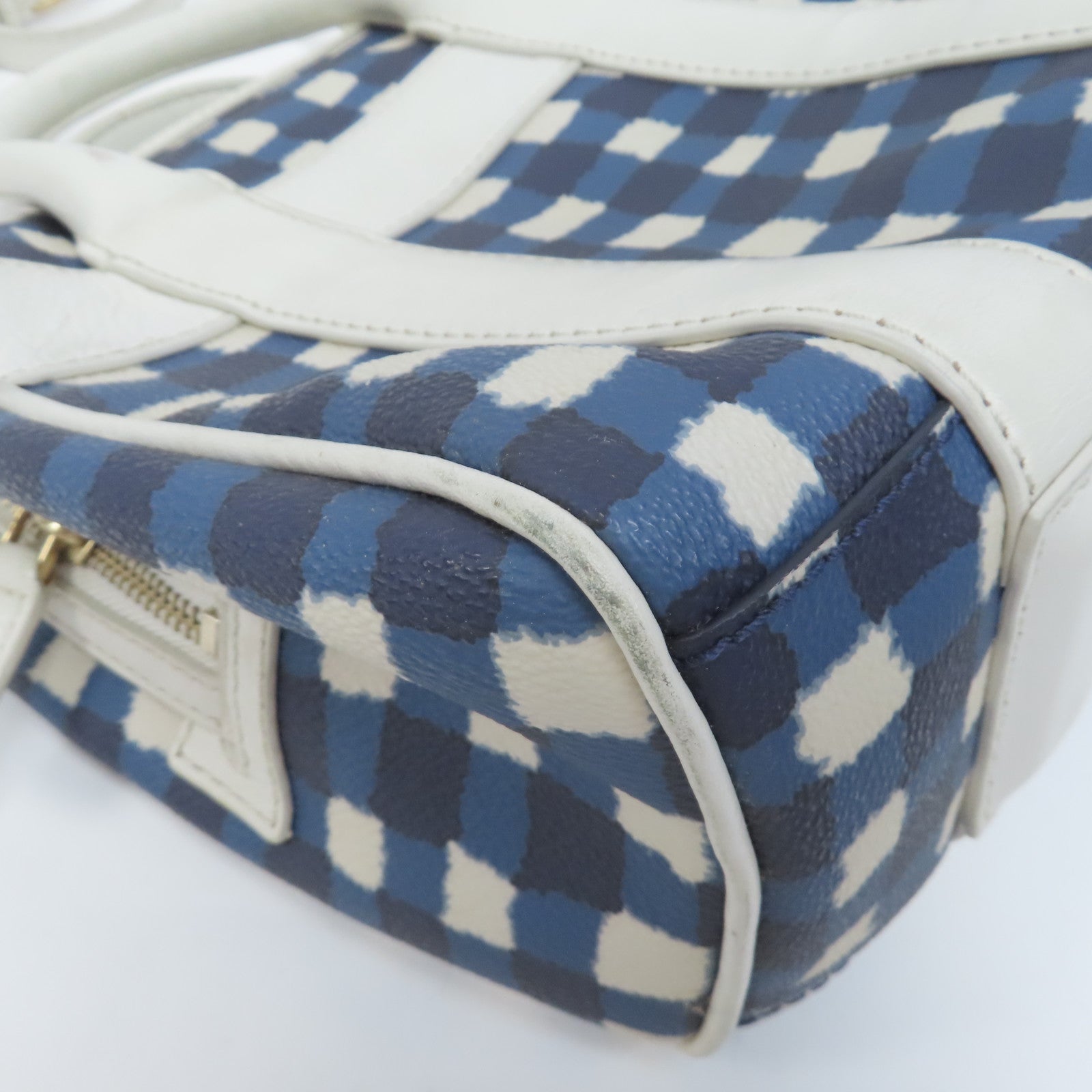 MARC BY MARC JACOBS (PRICE DOWN) GHW Chain Shoulder Bag 2Way Calfskin Leather Blue/White