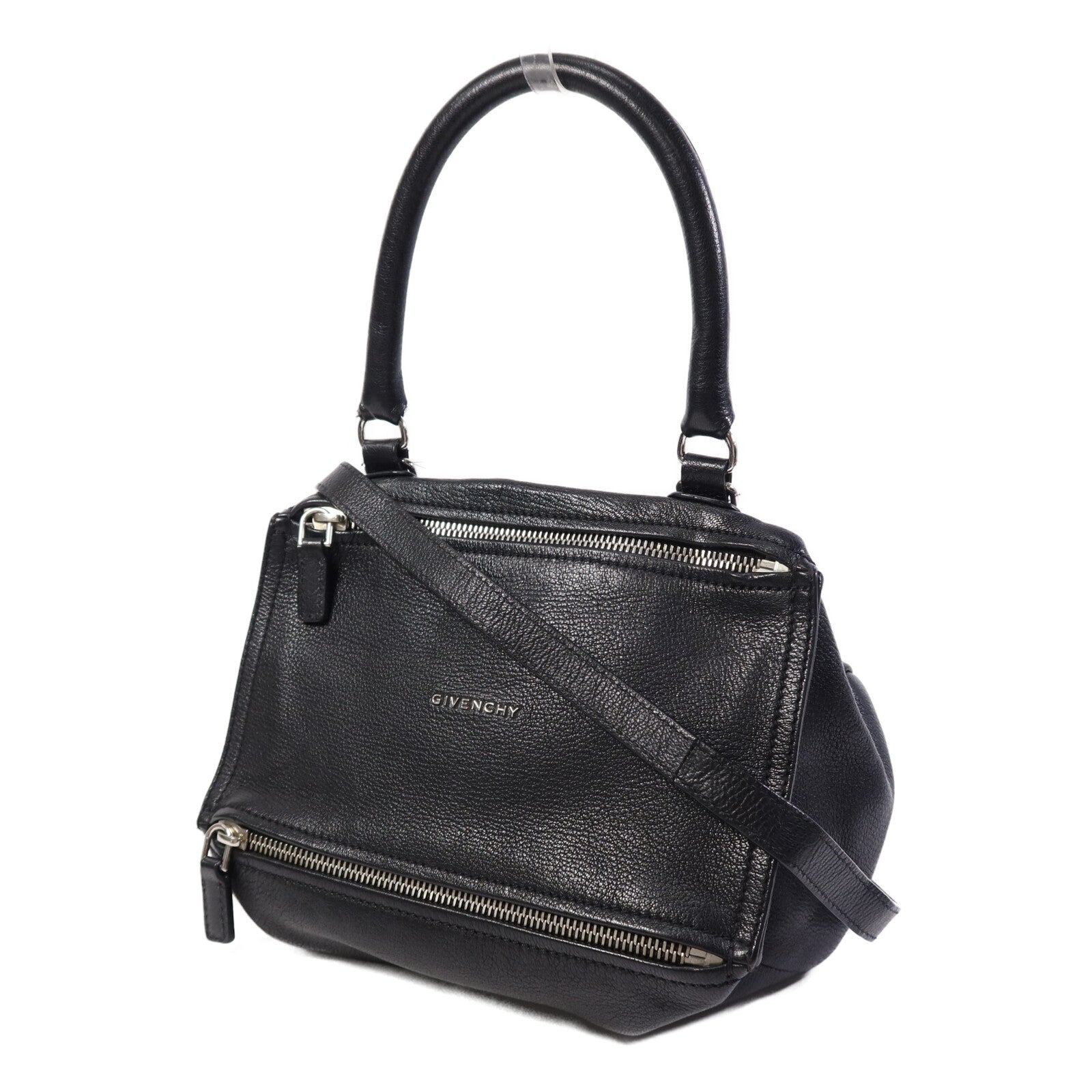 GIVENCHY 山羊皮皮革Pandora銀扣肩背袋