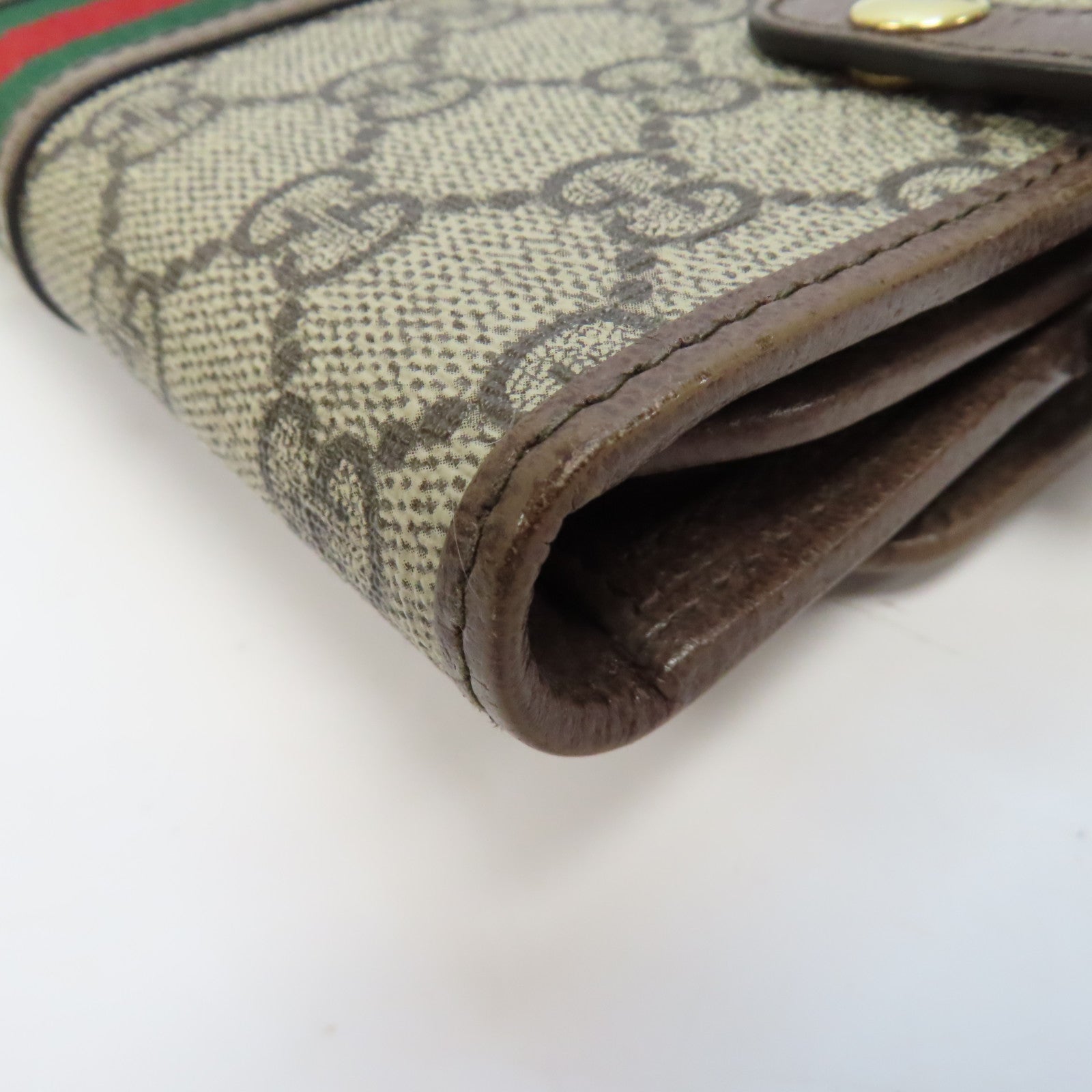 GUCCI 【激減優惠】塗層帆布Shoulder Bag金扣肩背袋啡色