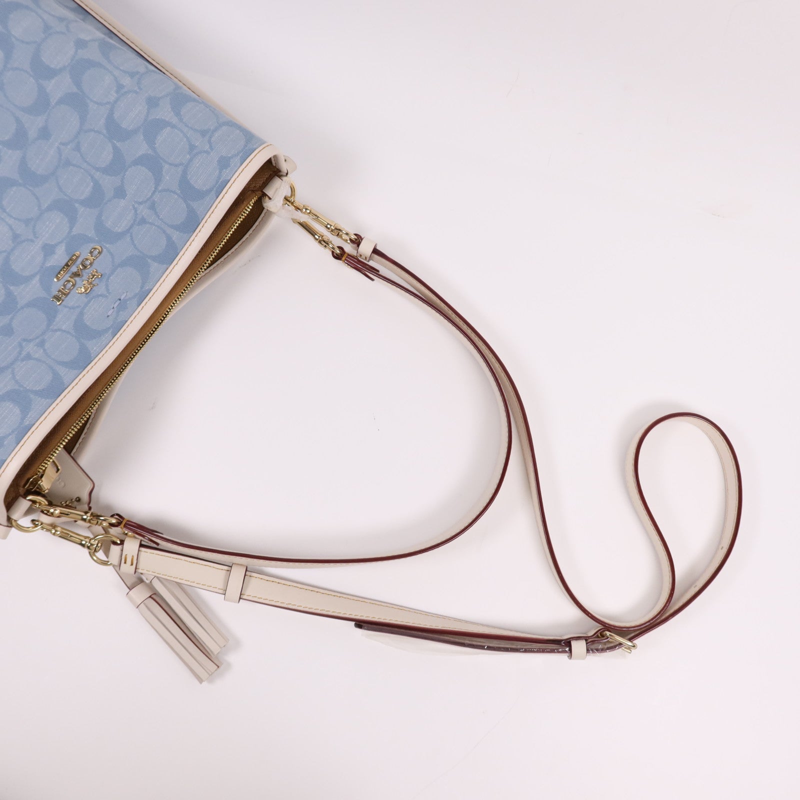 COACH 帆布/皮革2 Way Shoulder Bag金扣手挽肩背兩用袋