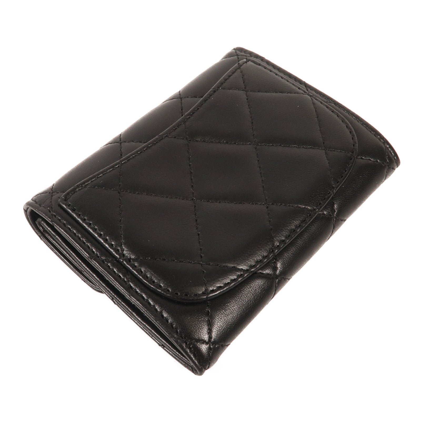 CHANEL 羊皮皮革Card Holder銀扣卡片套