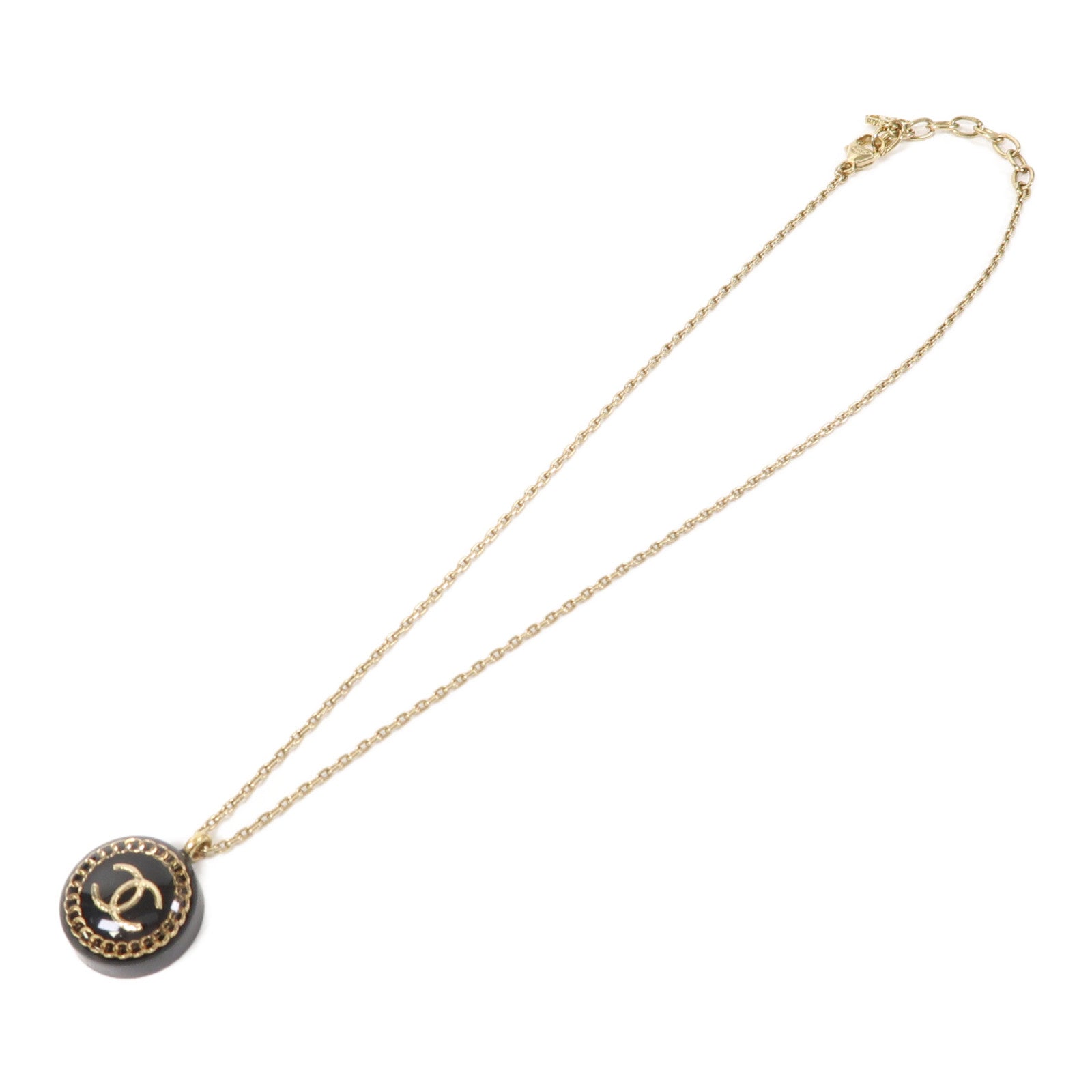 CHANEL 金屬/PVC Necklace項鍊黑色/金色
