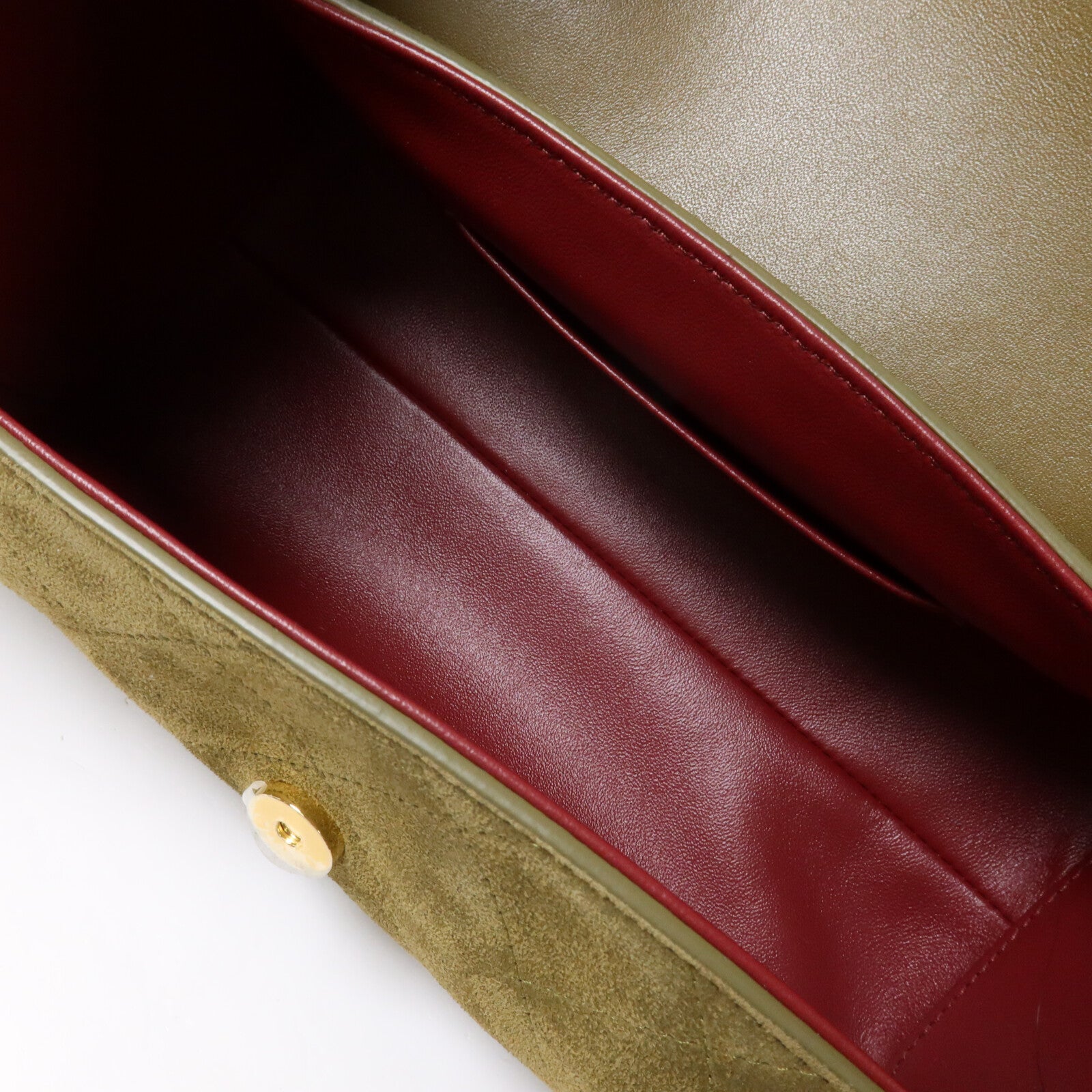 CHANEL 麂皮皮革Clutch With Chain鏈帶手挽肩背兩用袋