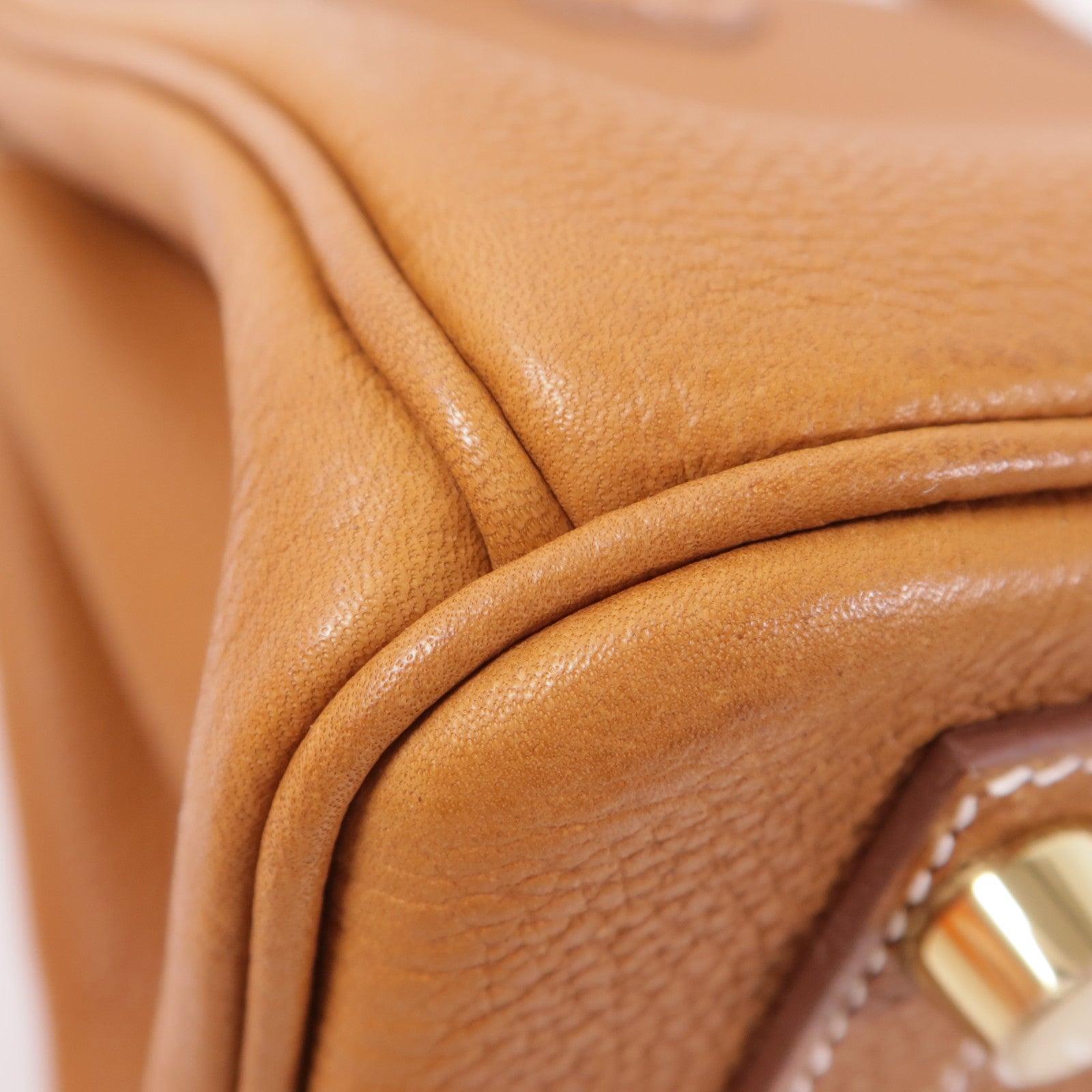 HERMES 【激減優惠】Berenia皮革Birkin 25金扣手挽袋34 Fauve
