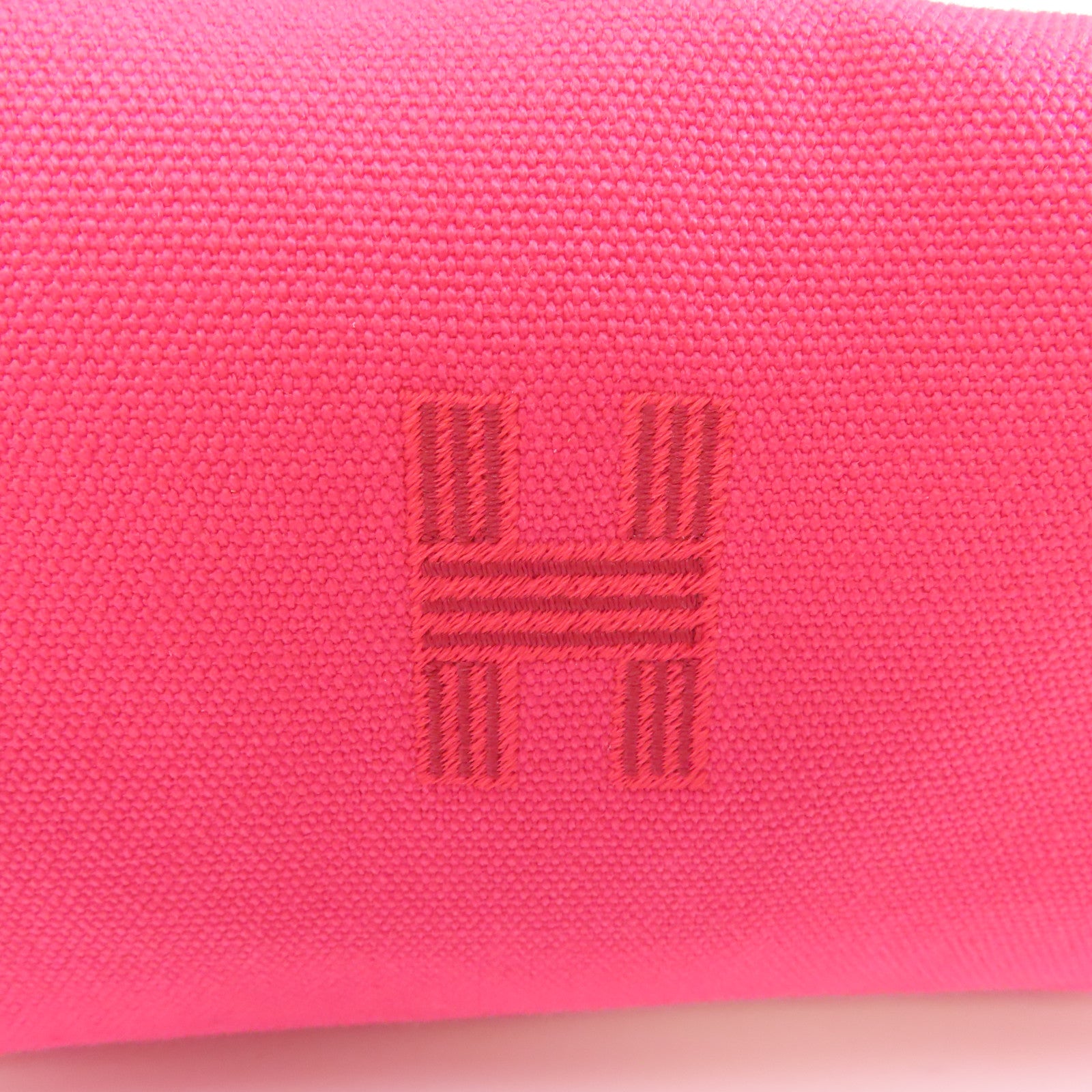 HERMES 帆布Bride A Brac銀扣手挽袋粉紅色