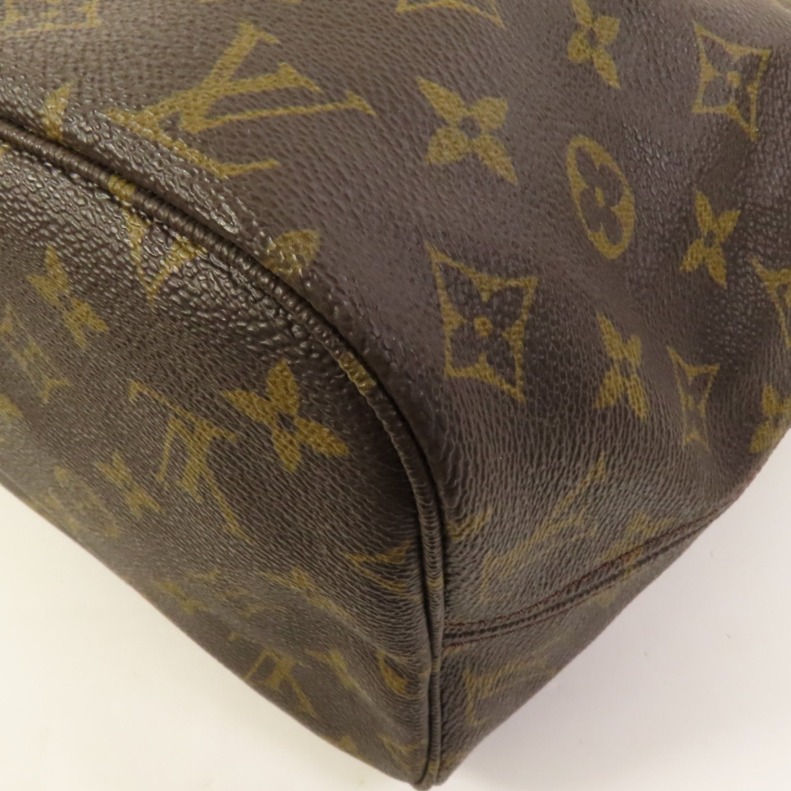 LOUIS VUITTON Monogram Neverfull MM金扣手挽袋