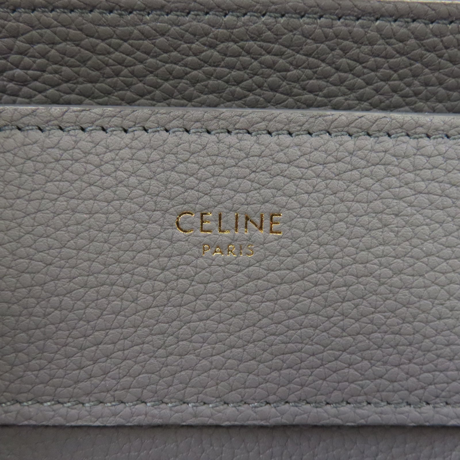 CELINE 牛皮皮革Mirco Luggage金扣手挽袋灰色