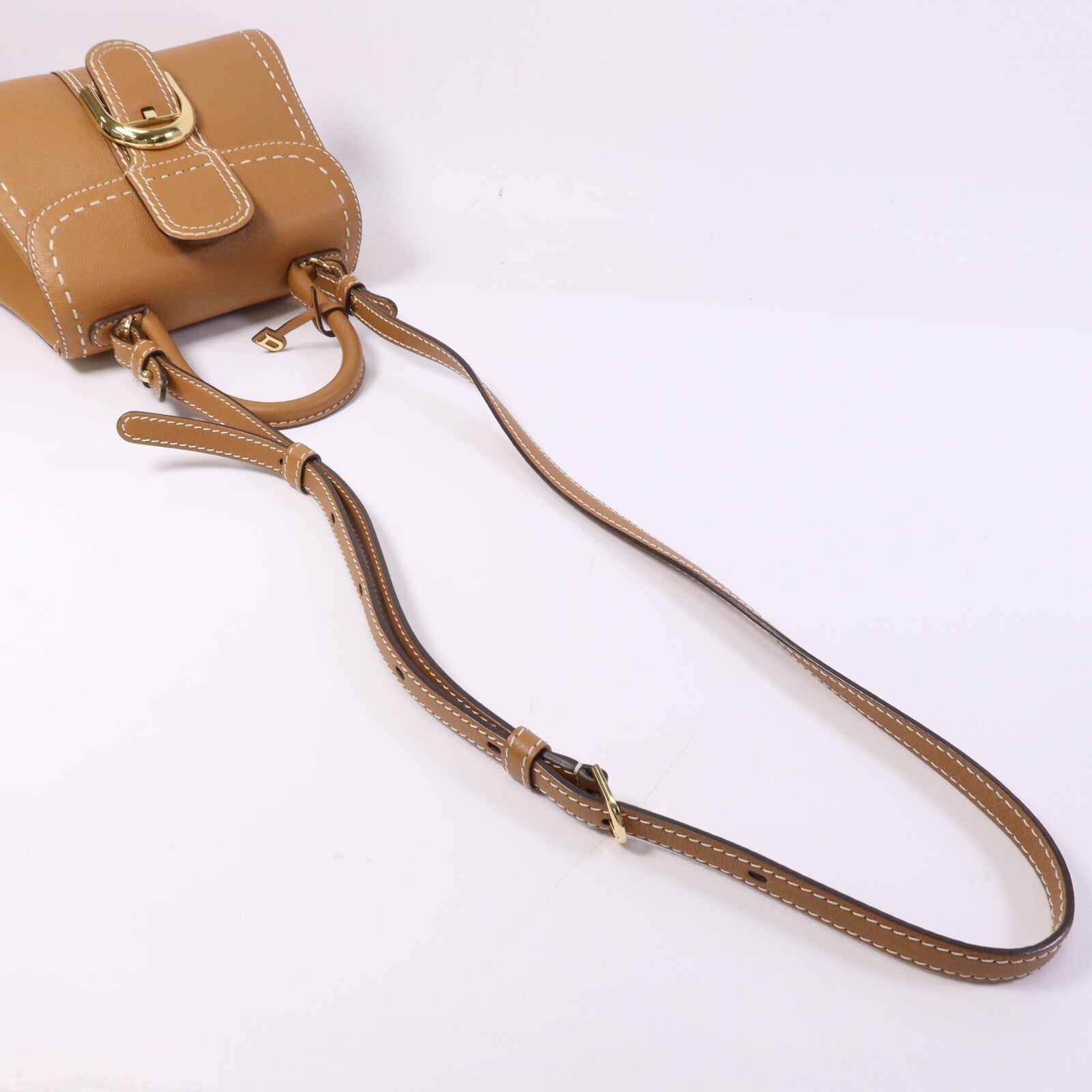 Delvaux 牛皮皮革Mini Brillant金扣手挽肩背兩用袋