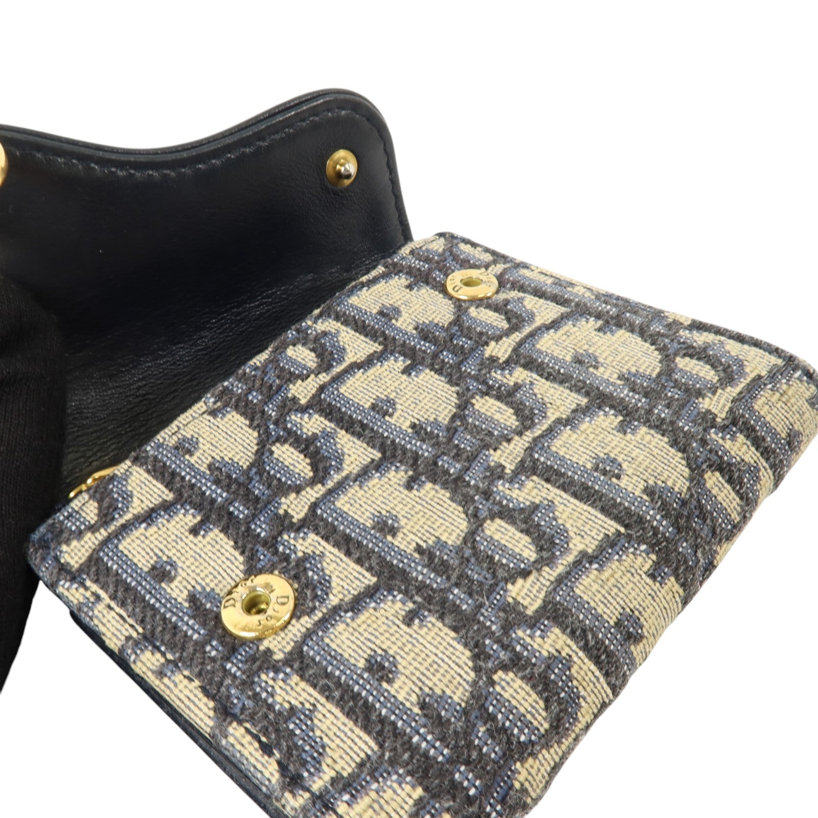 Dior Oblique帆布Saddle Lotus Wallet金扣錢包