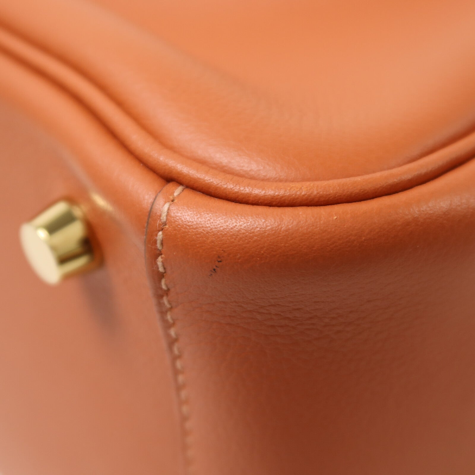 HERMES Evercolor皮革Lindy 26金扣手挽肩背兩用袋Cuivre
