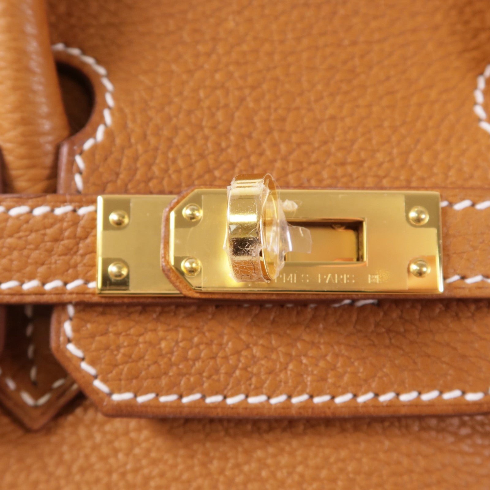 HERMES 【激減優惠】Berenia皮革Birkin 25金扣手挽袋34 Fauve