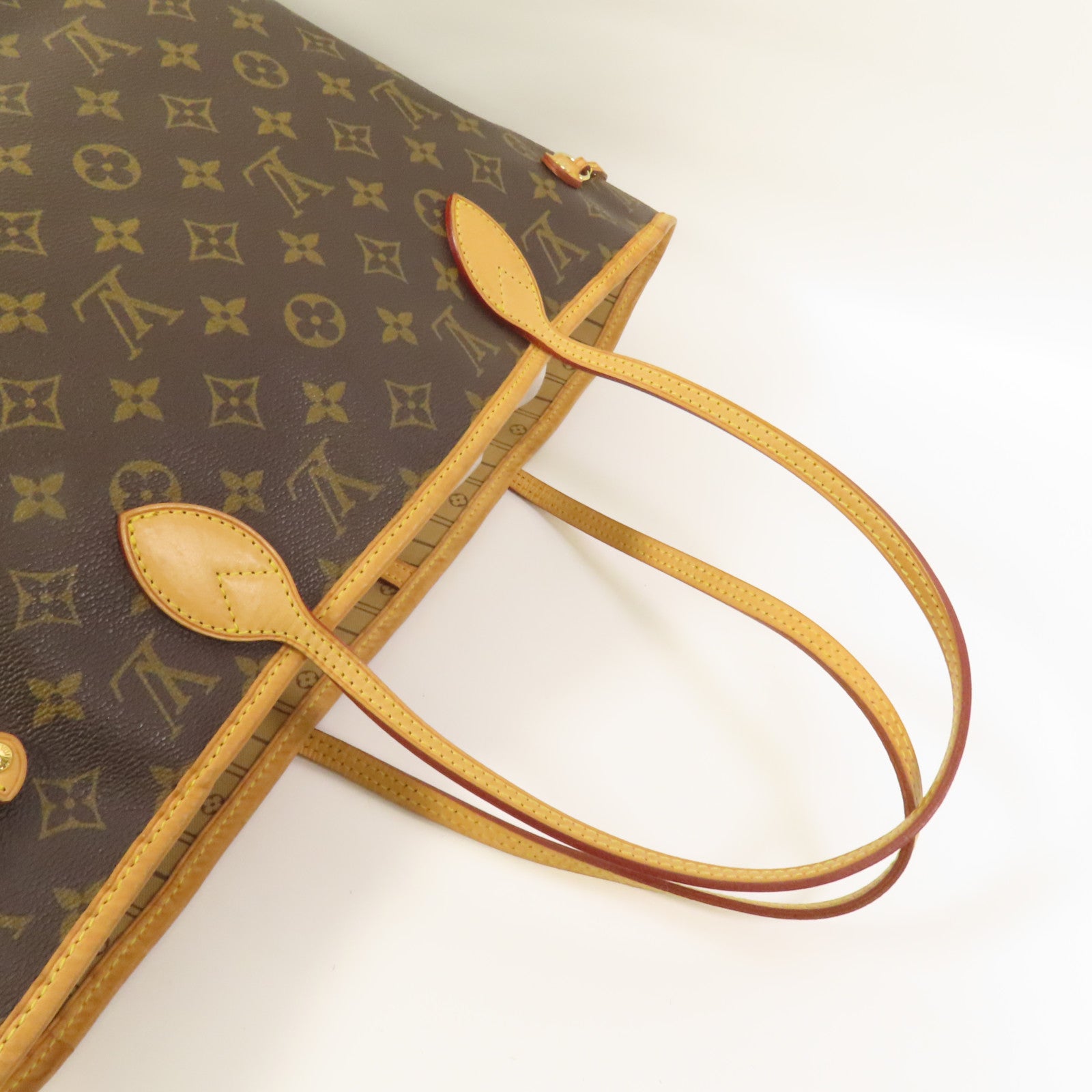 LOUIS VUITTON Monogram Neverfull MM金扣手挽袋