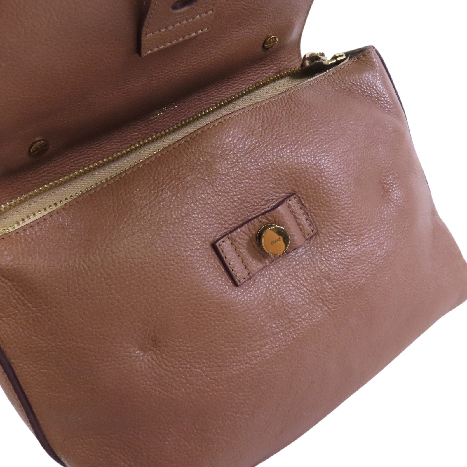 Chloe 牛皮皮革2Way Shoulder Bag金扣手挽肩背兩用袋