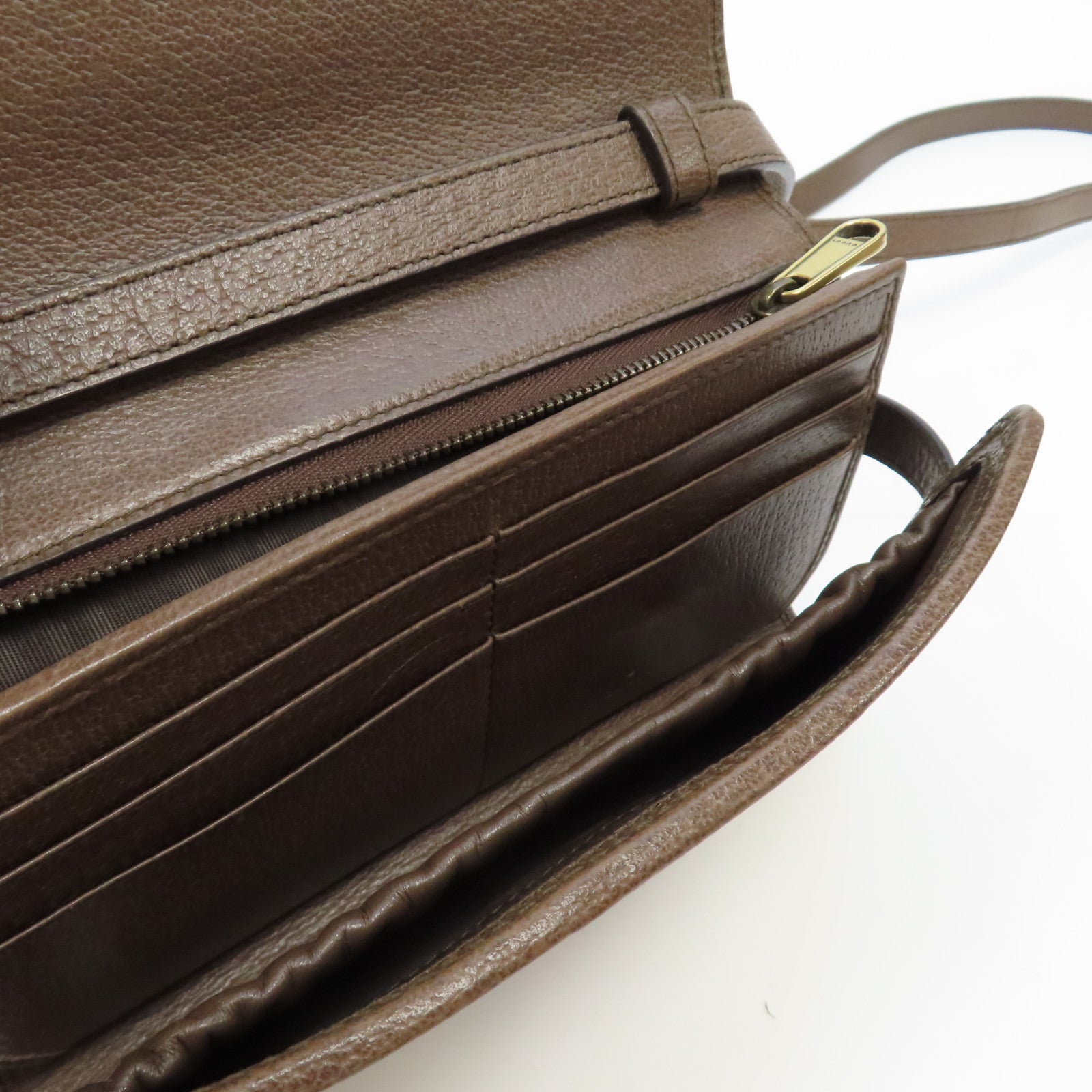 GUCCI 【激減優惠】塗層帆布Shoulder Bag金扣肩背袋啡色