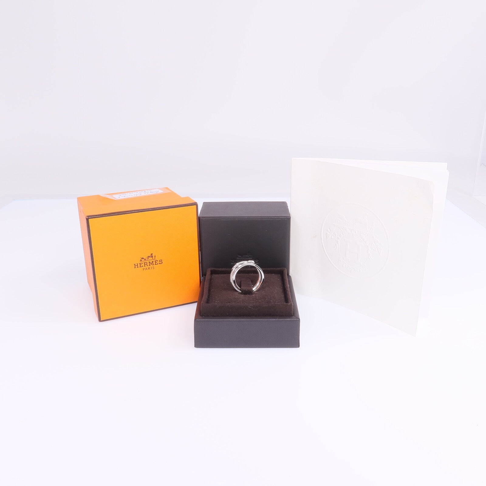 HERMES 18K白金Bague Etriviere Moyen Modele鑽石戒指Hermes#53/US#6.5