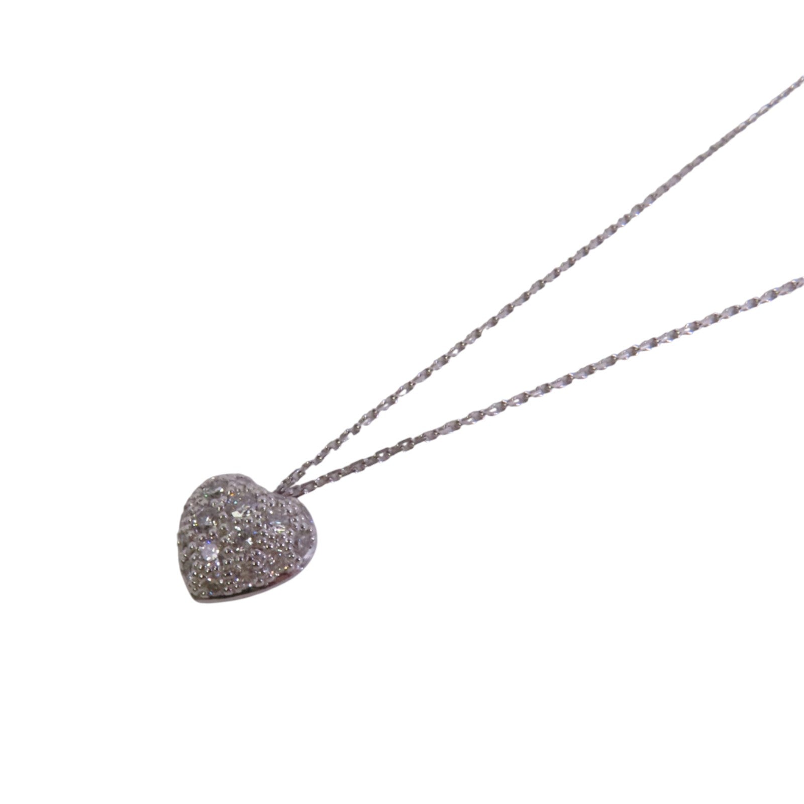 CARTIER 18K白金Heart Diamond Necklace鑽石項鏈