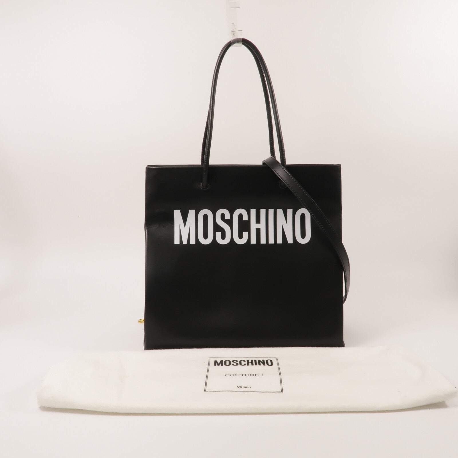 MOSCHINO 牛皮皮革2 Way Shoulder手挽肩背兩用袋
