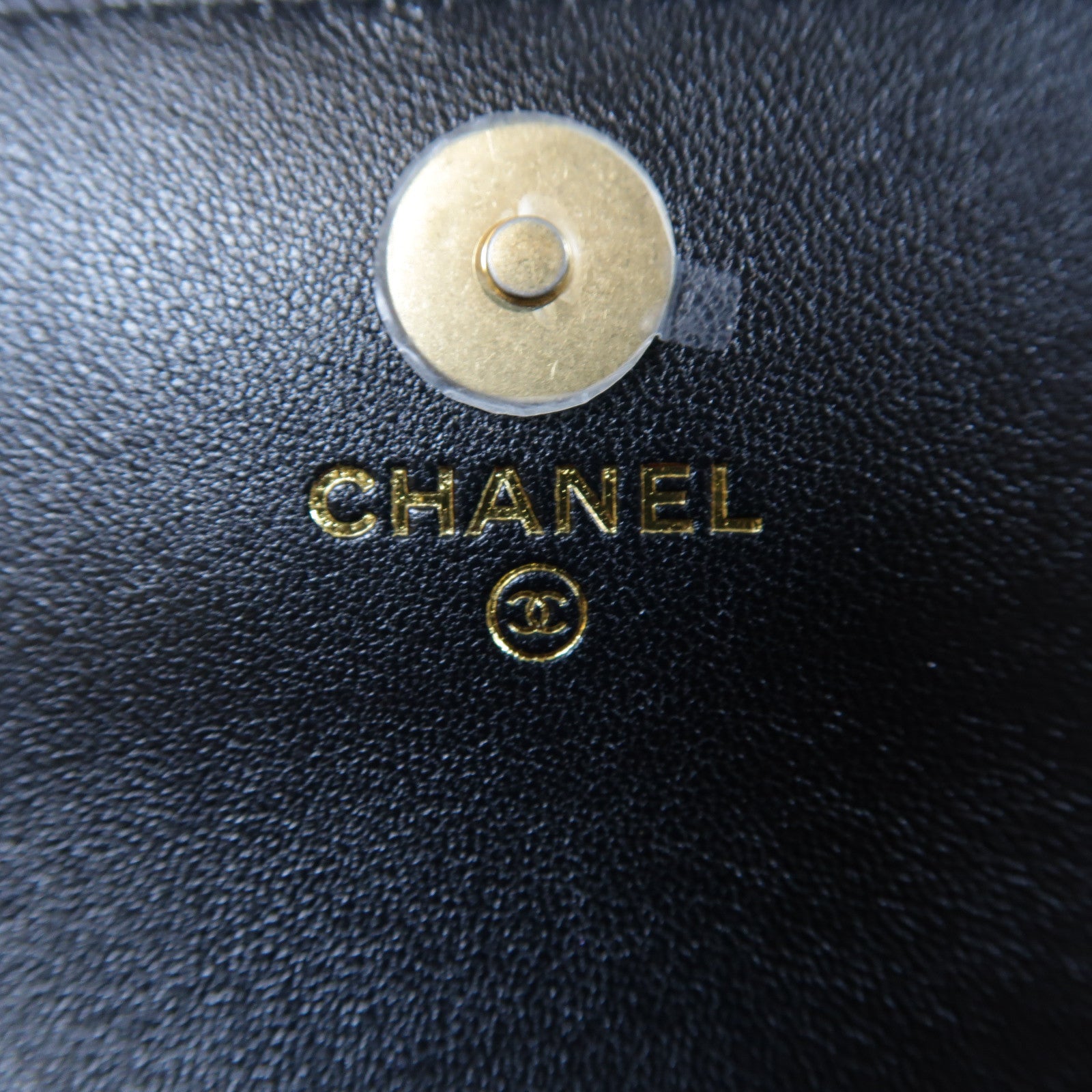 CHANEL 菱格羊皮皮革Chanel 19 Medium Wallet金扣中長錢包黑色
