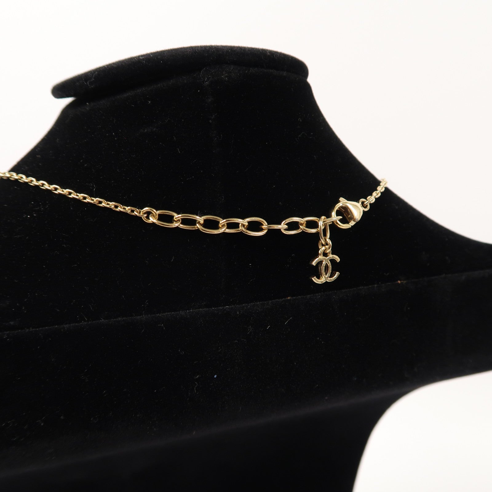 CHANEL 金屬/PVC Necklace項鍊黑色/金色