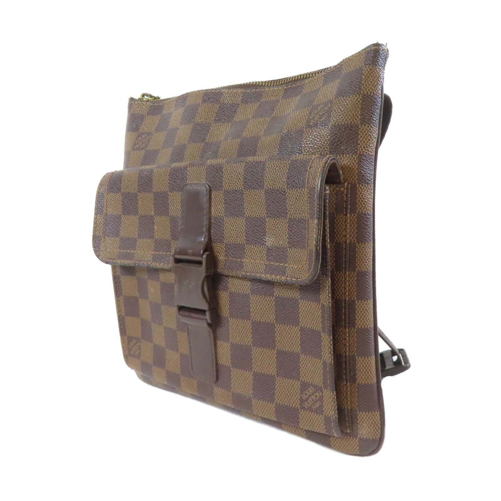 LOUIS VUITTON Damier Melville金扣肩背袋啡色