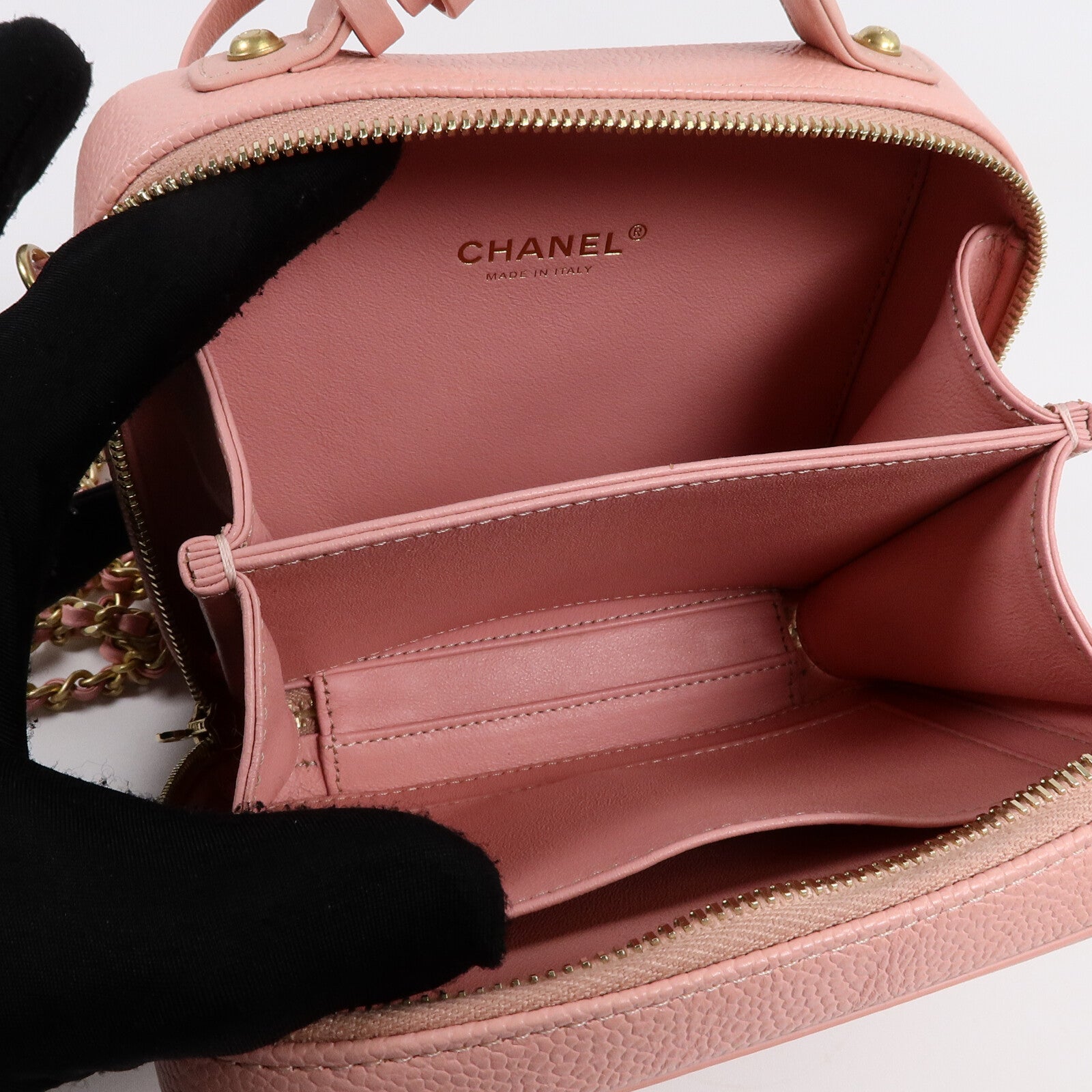 CHANEL 牛皮皮革Vanity Case手挽肩背兩用袋