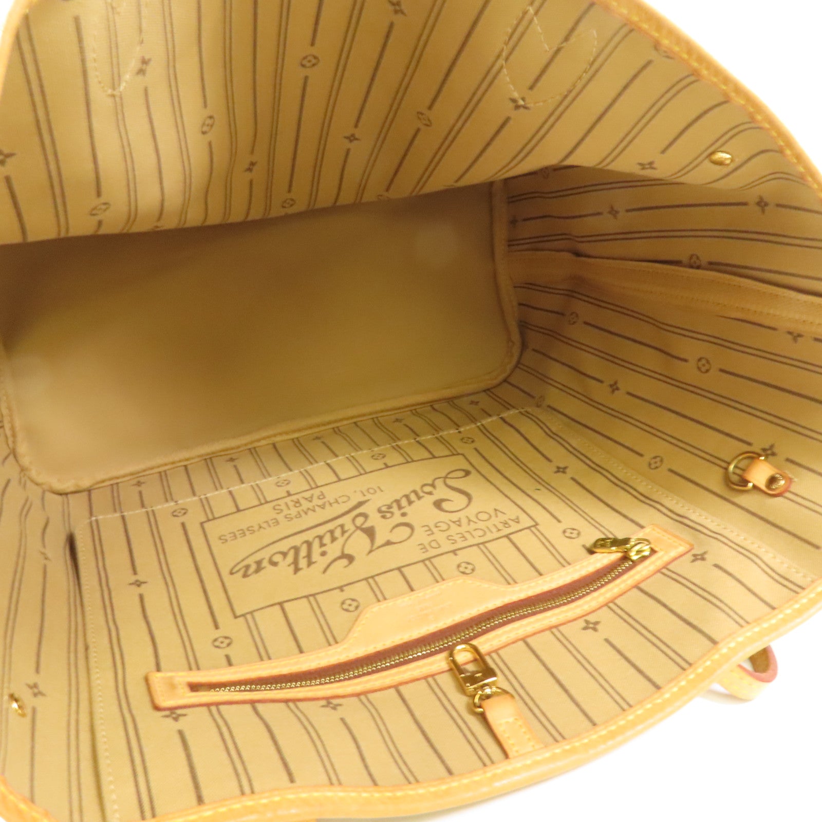 LOUIS VUITTON Monogram Neverfull MM金扣手挽袋