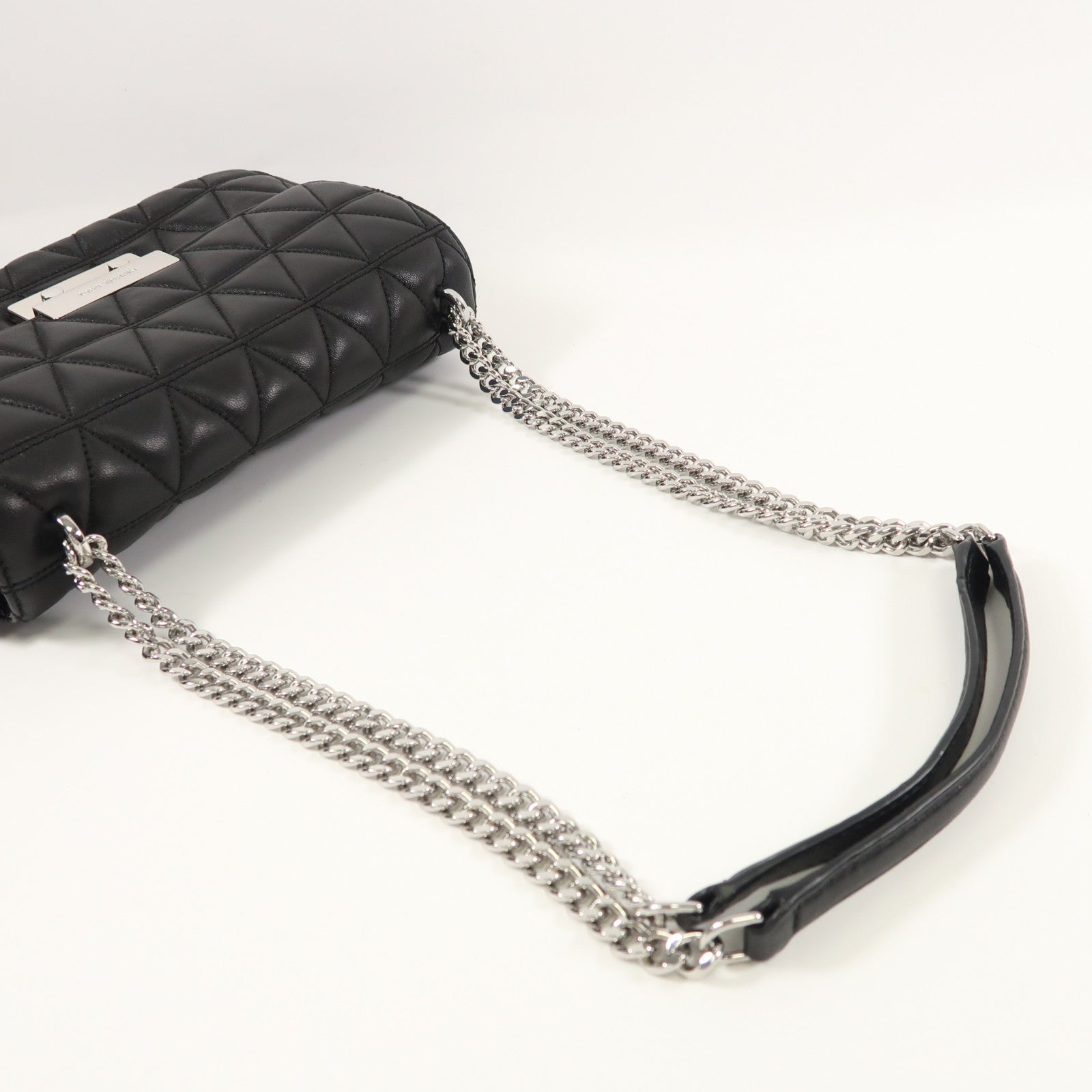 Michael Kors 牛皮皮革Chain Shoulder銀扣鏈帶肩背袋