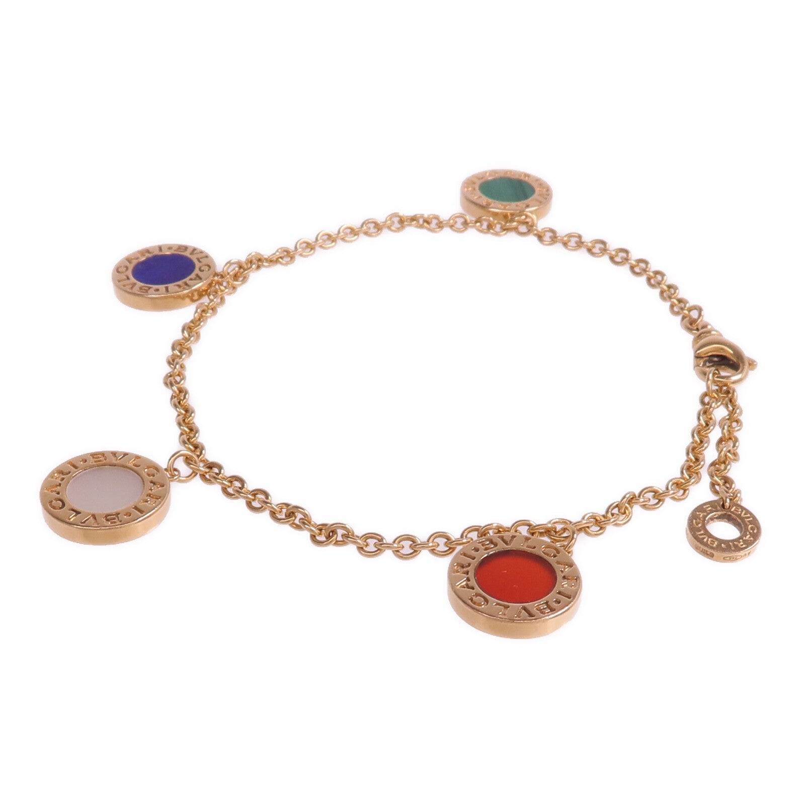 BVLGARI 18K玫瑰金Bvlgari Bracelet紅玉髓/孔雀石/青金石/珍珠母貝手鏈