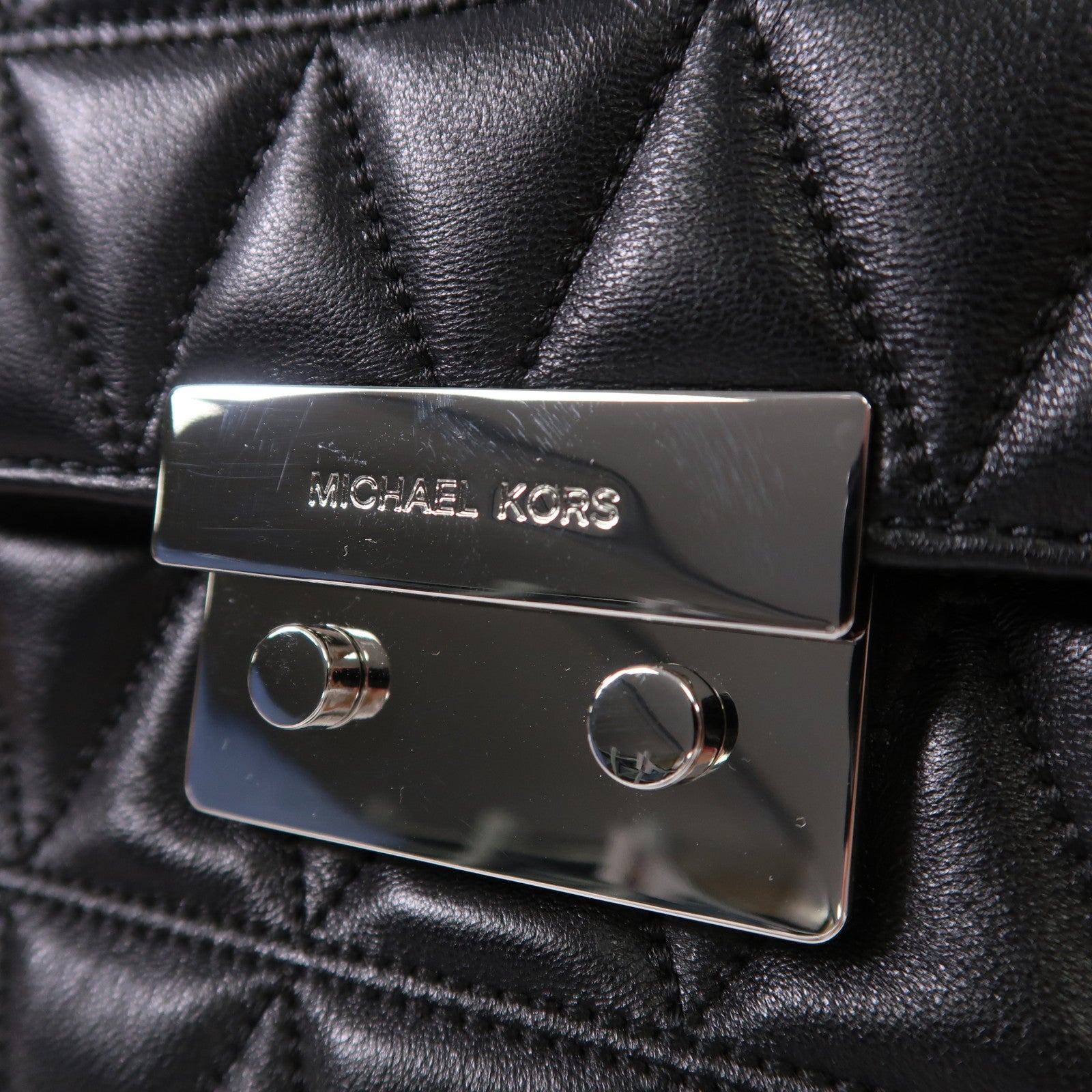 Michael Kors 牛皮皮革Chain Shoulder銀扣鏈帶肩背袋