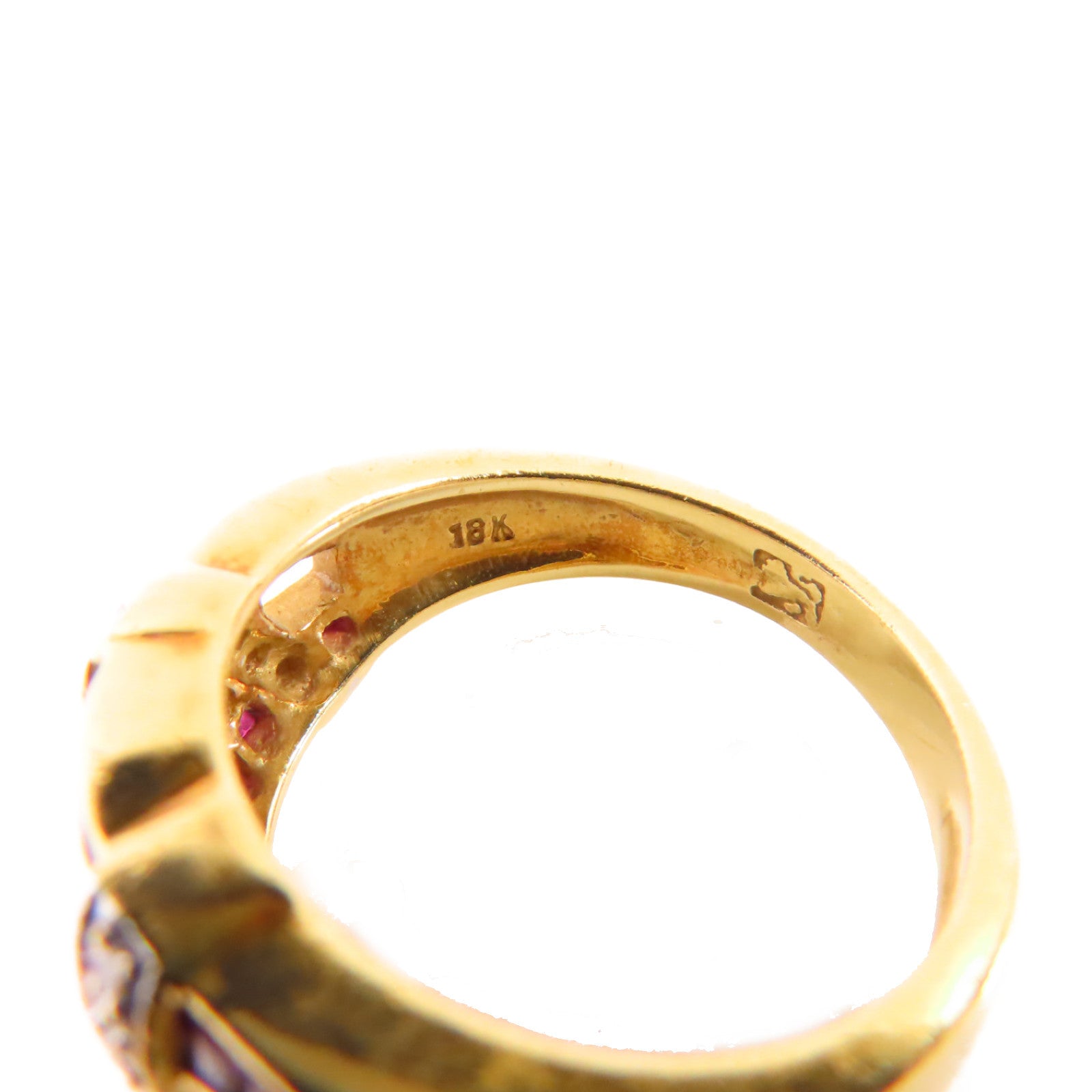 JEWELRY 【激減優惠】18K黃金/紅寶石/鑽石Ruby Diamond Ring戒指US#5.25