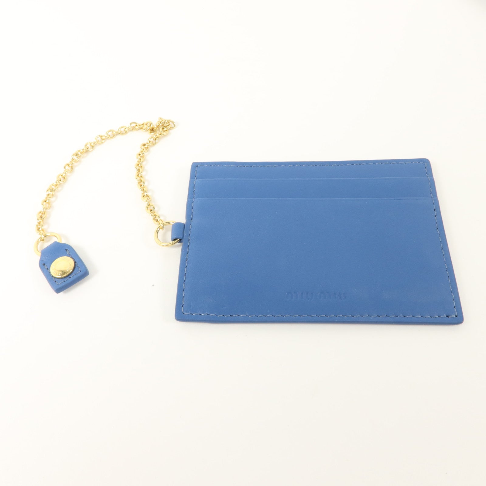 Miu Miu 牛皮皮革Long Flap Wallet with Pass Case金扣長錢包