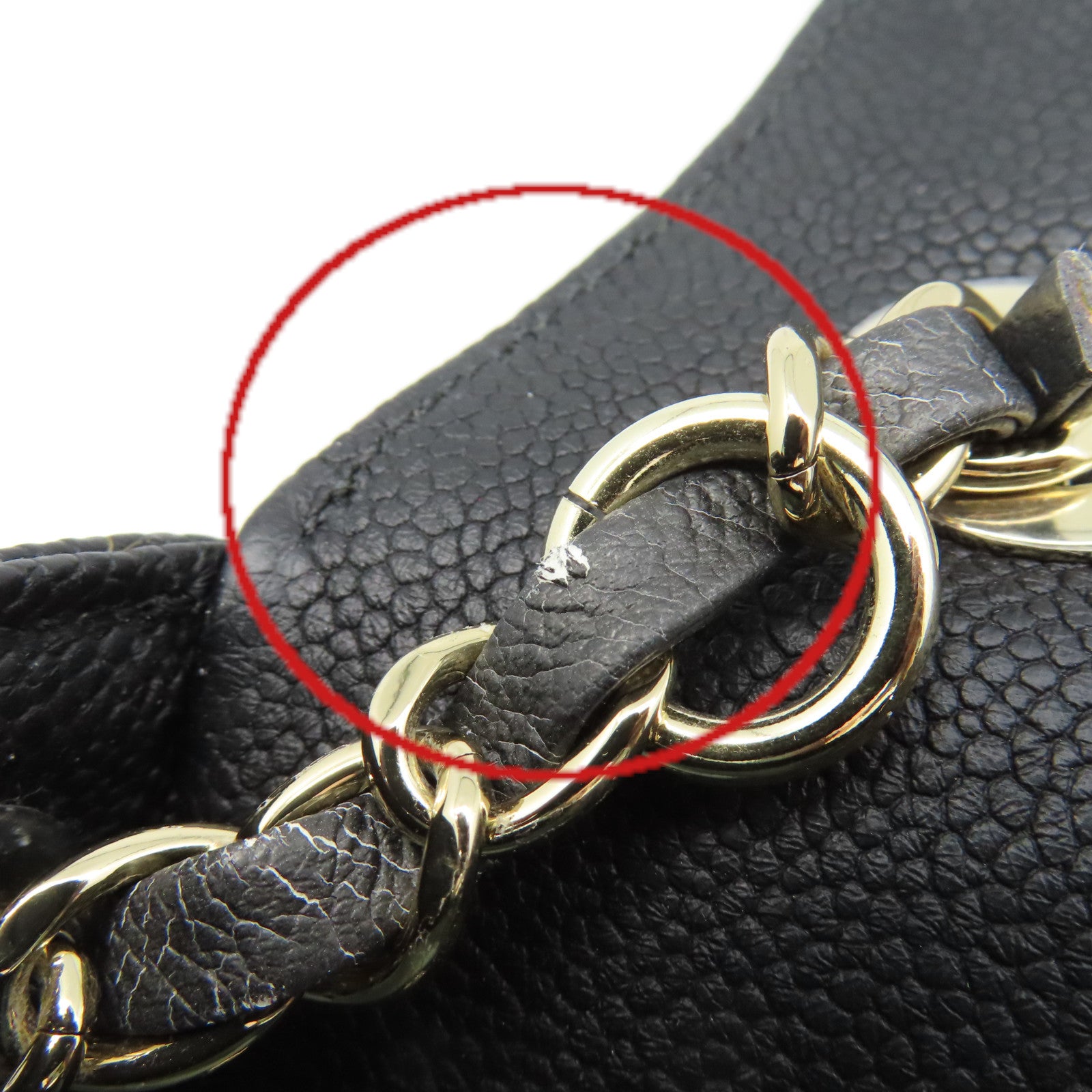 CHANEL 菱格Caviar皮革2Way Shoulder Bag金扣鏈帶手挽肩背兩用袋黑色