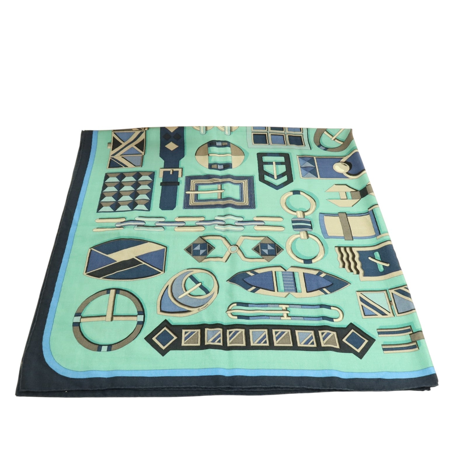 HERMES 羊絨/絲質Scarf 140x140cm絲巾