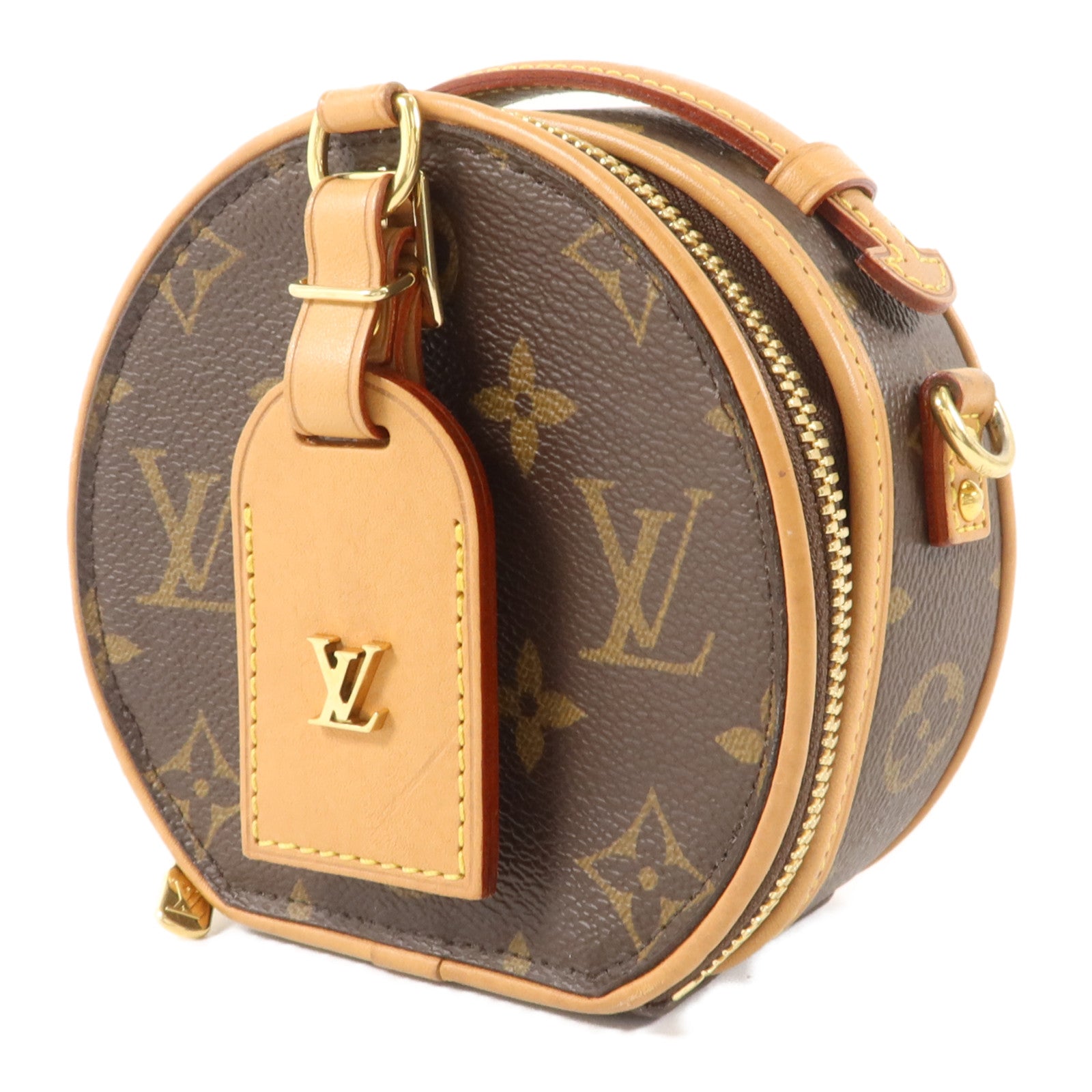 LOUIS VUITTON Monogram Mini Boite Chapeau金扣手挽肩背兩用袋