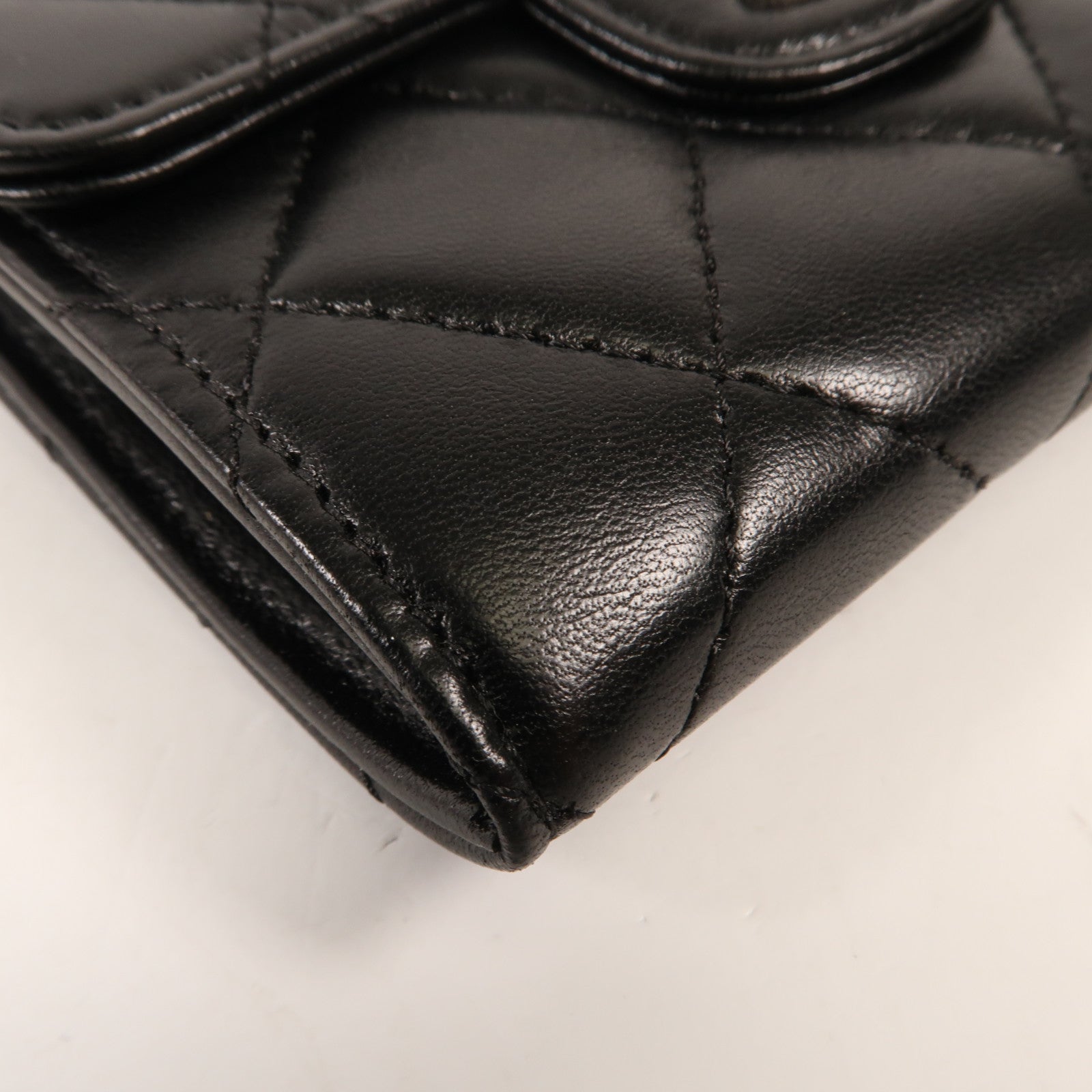 CHANEL 羊皮皮革Card Holder銀扣卡片套