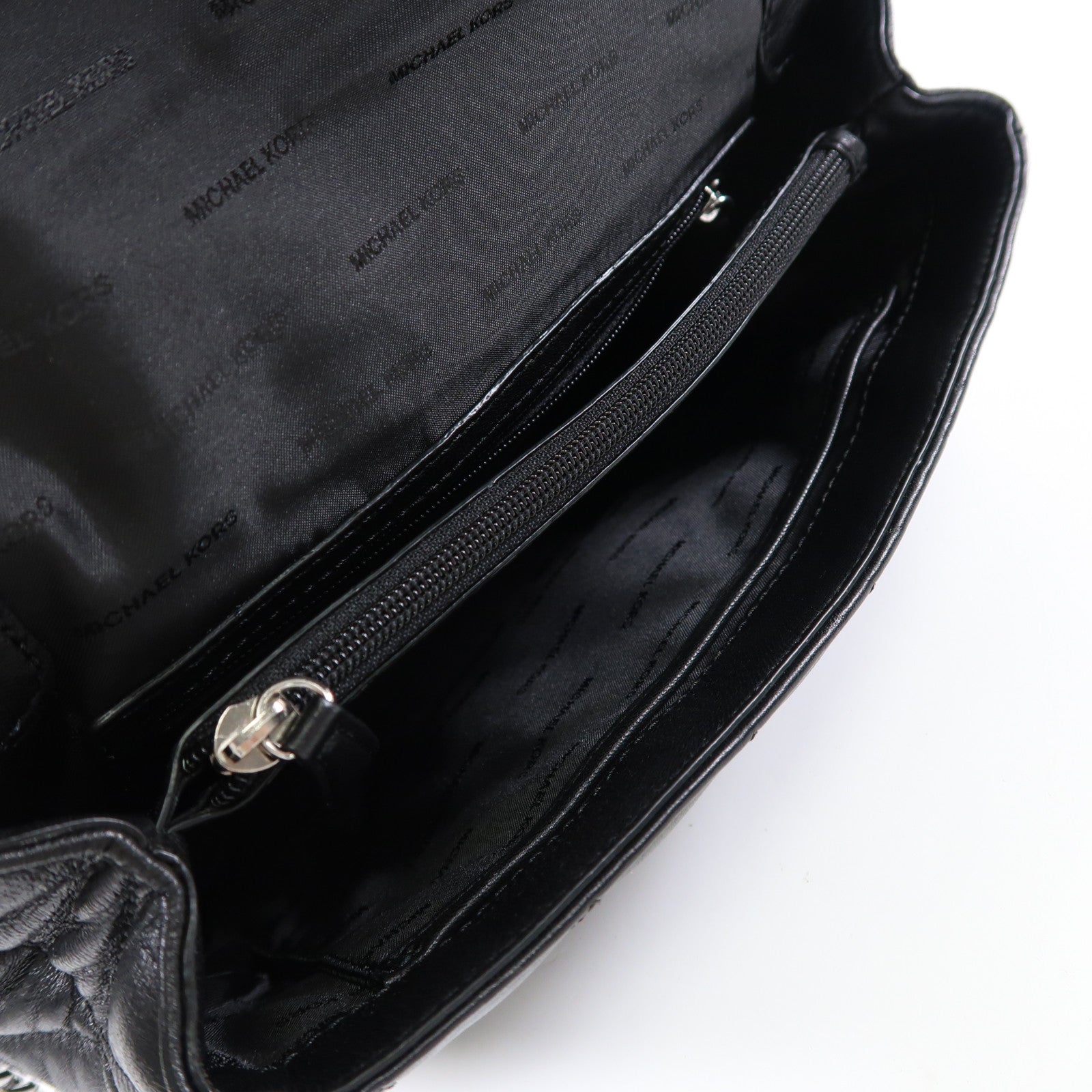 Michael Kors 牛皮皮革Chain Shoulder銀扣鏈帶肩背袋