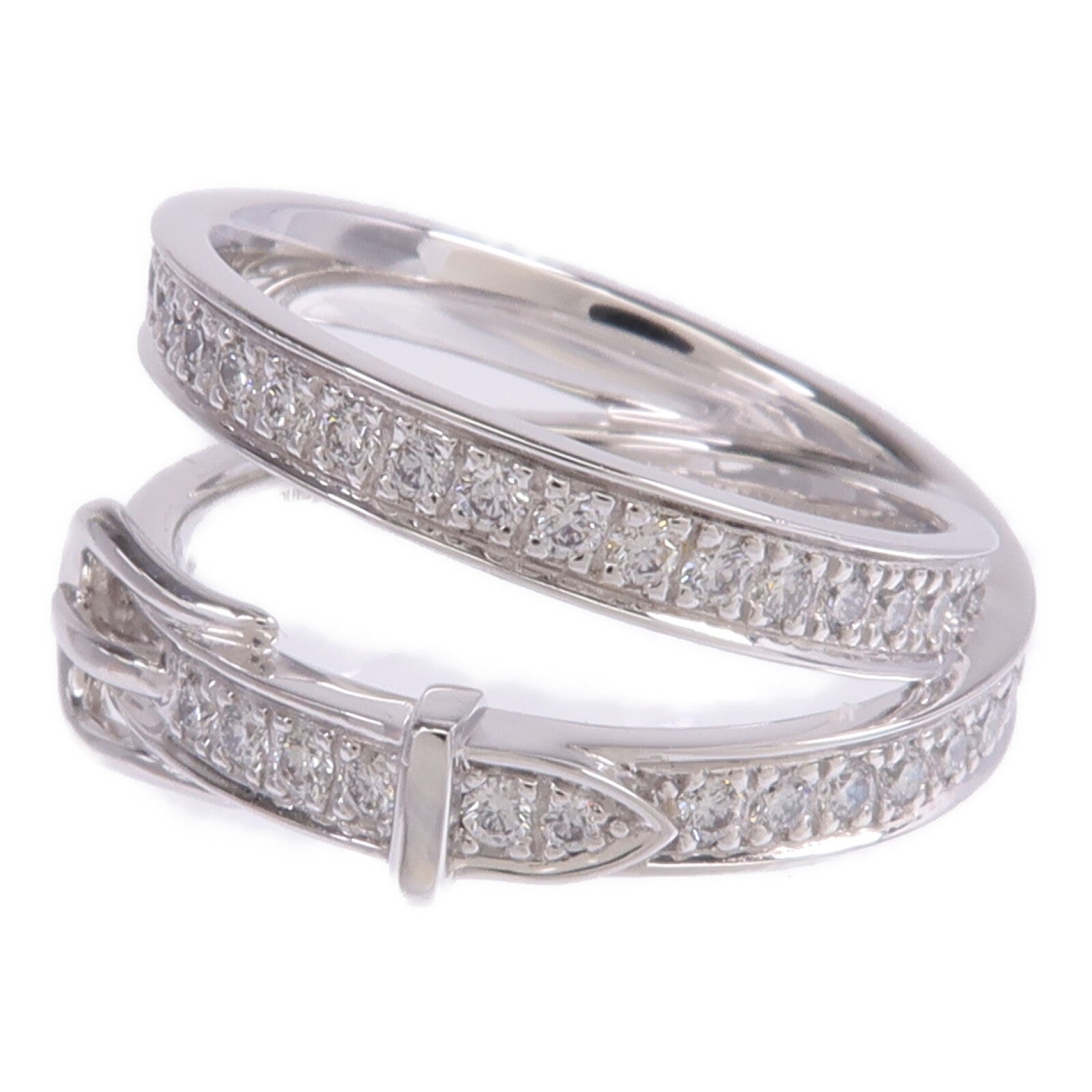HERMES 18K白金Bague Etriviere Moyen Modele鑽石戒指Hermes#53/US#6.5