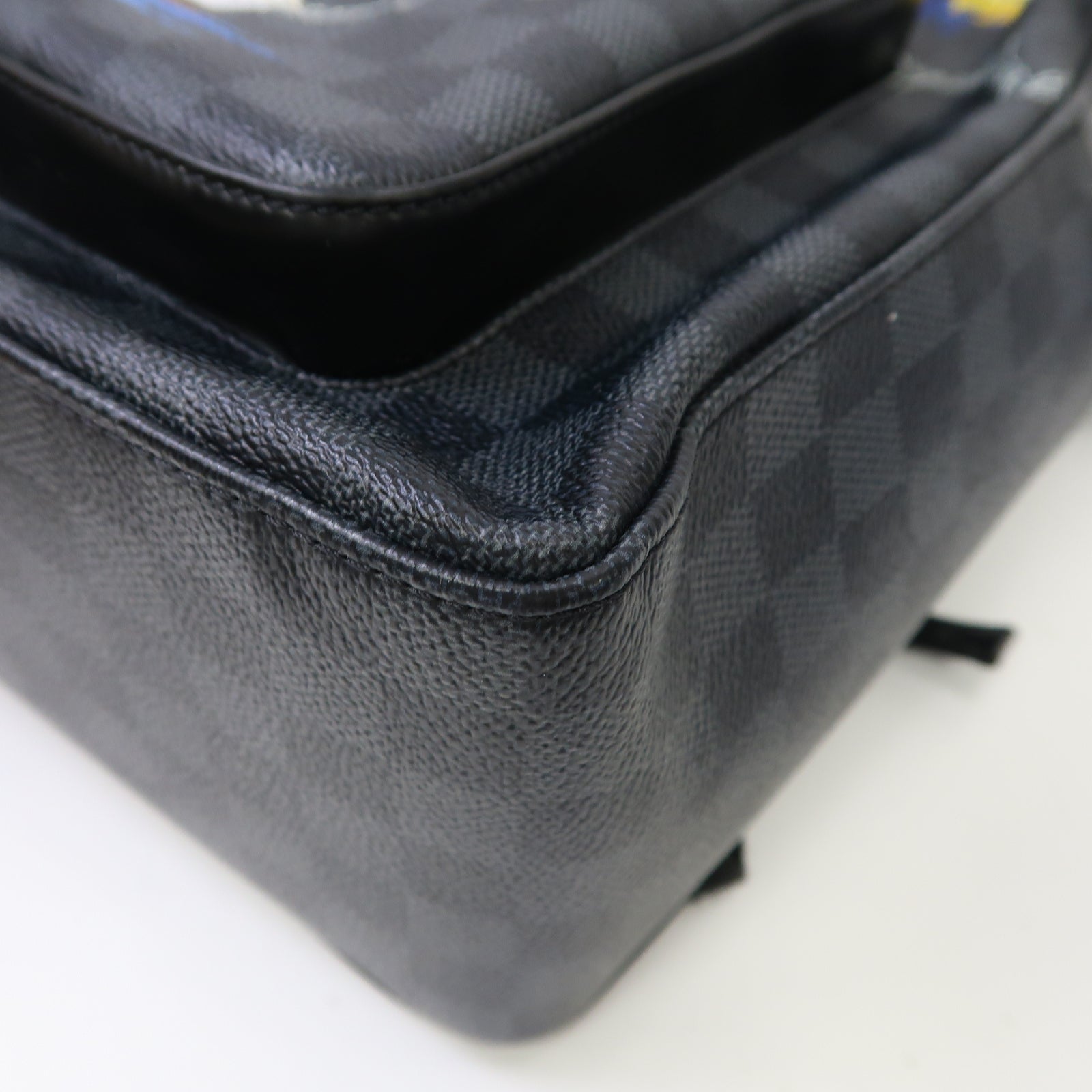 LOUIS VUITTON Damier Graphite World Map Josh銀扣背包黑色