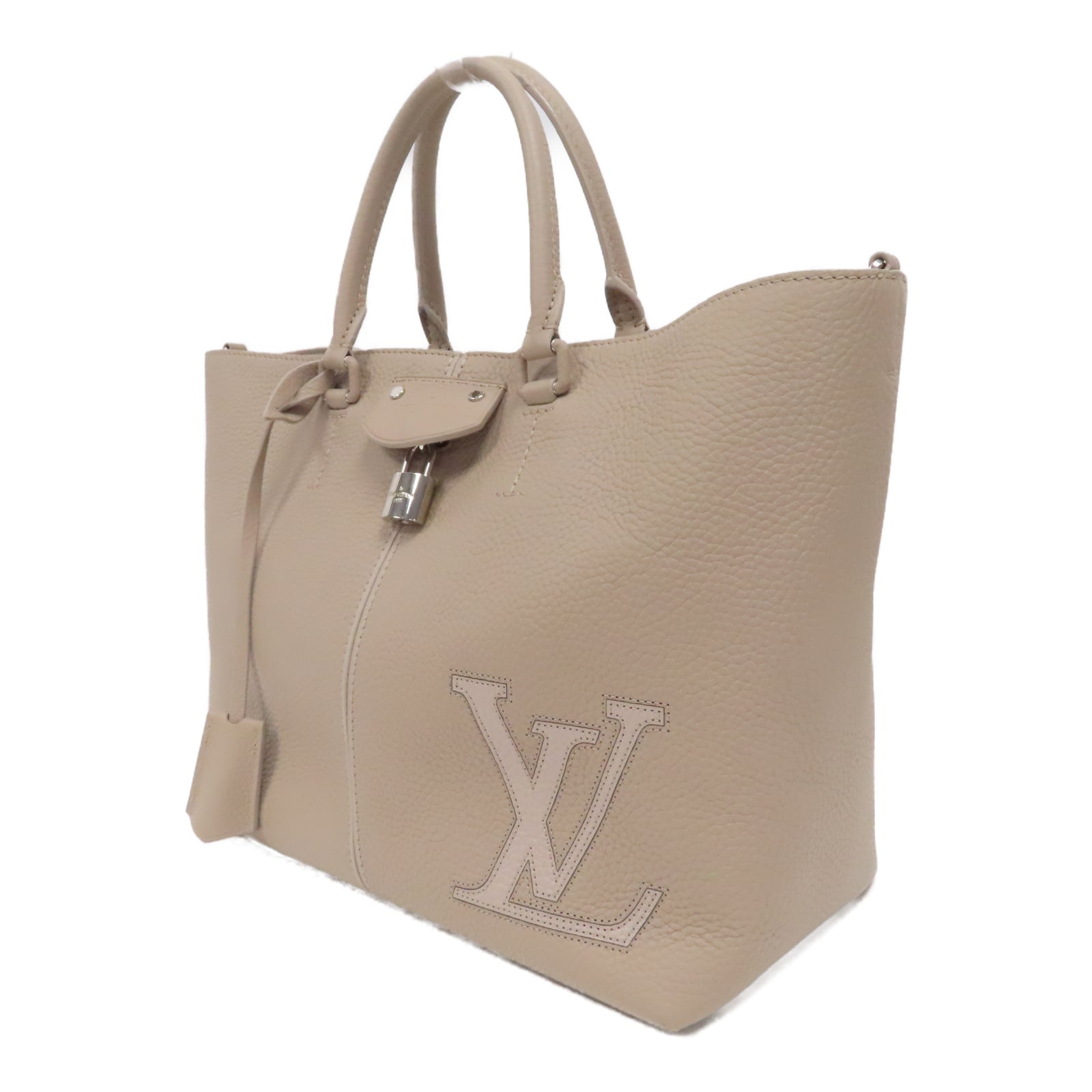 LOUIS VUITTON Taurillon Pernelle銀扣肩背袋大象灰