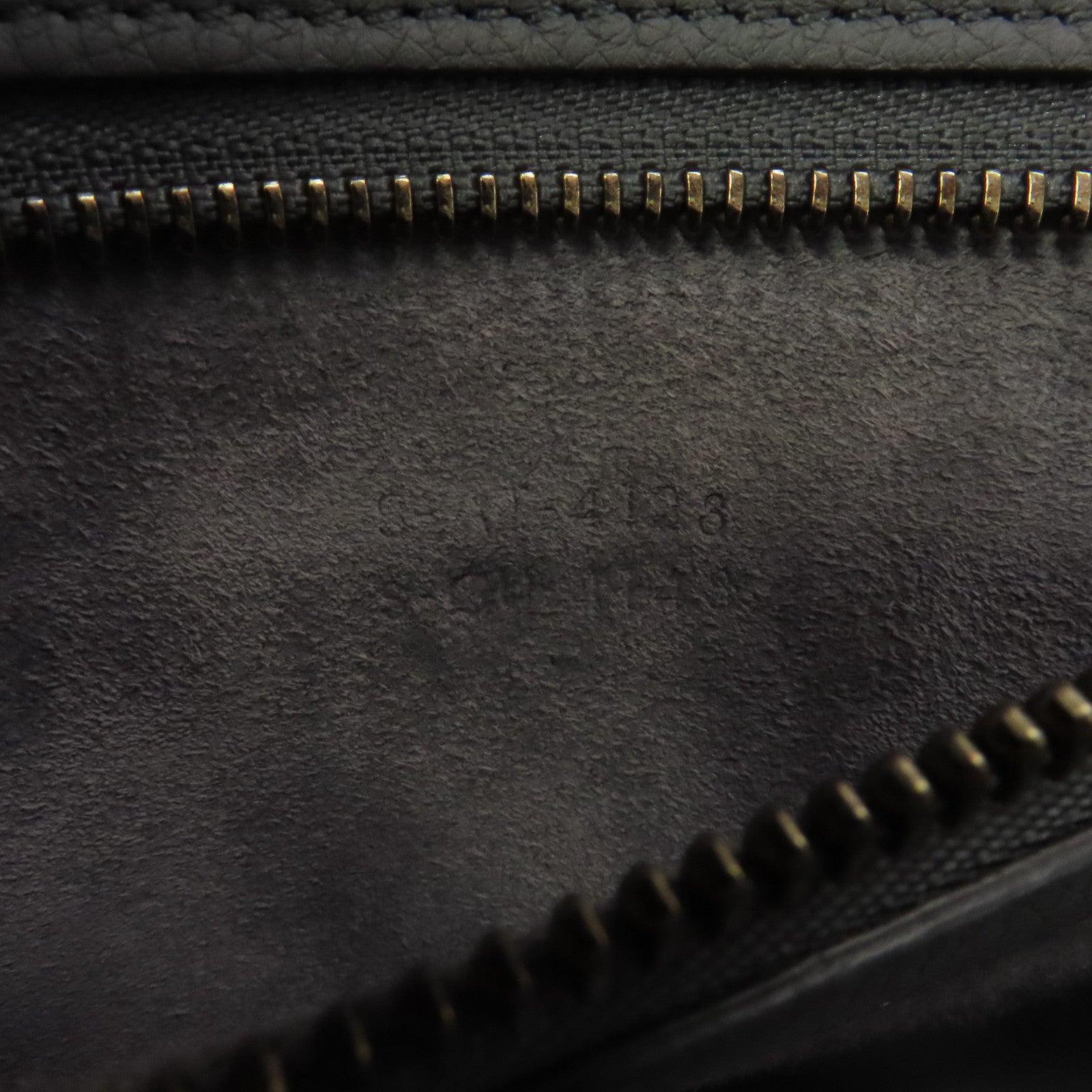 CELINE 牛皮皮革Mirco Luggage金扣手挽袋灰色